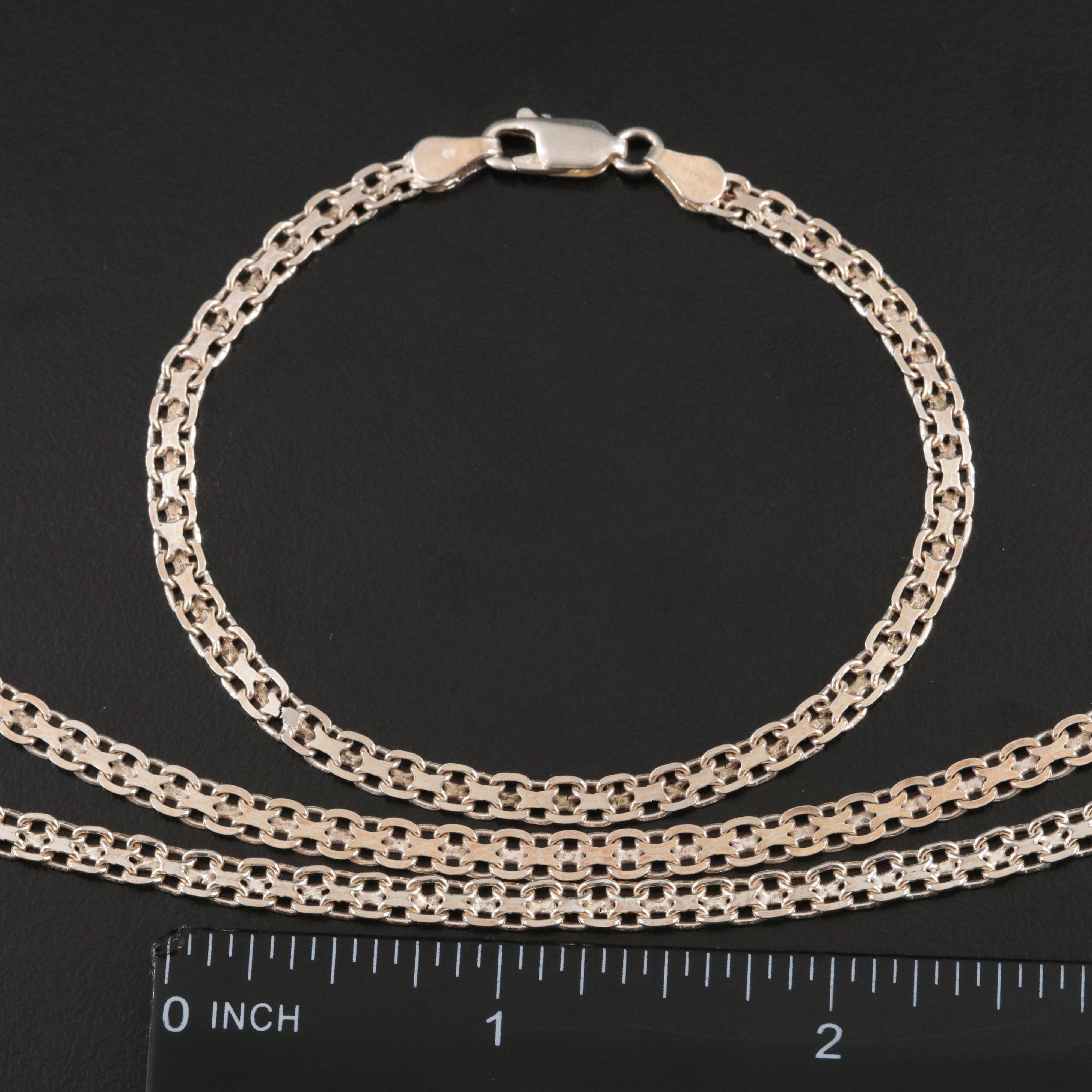 Sterling Bismark Chain Necklaces and Bracelet