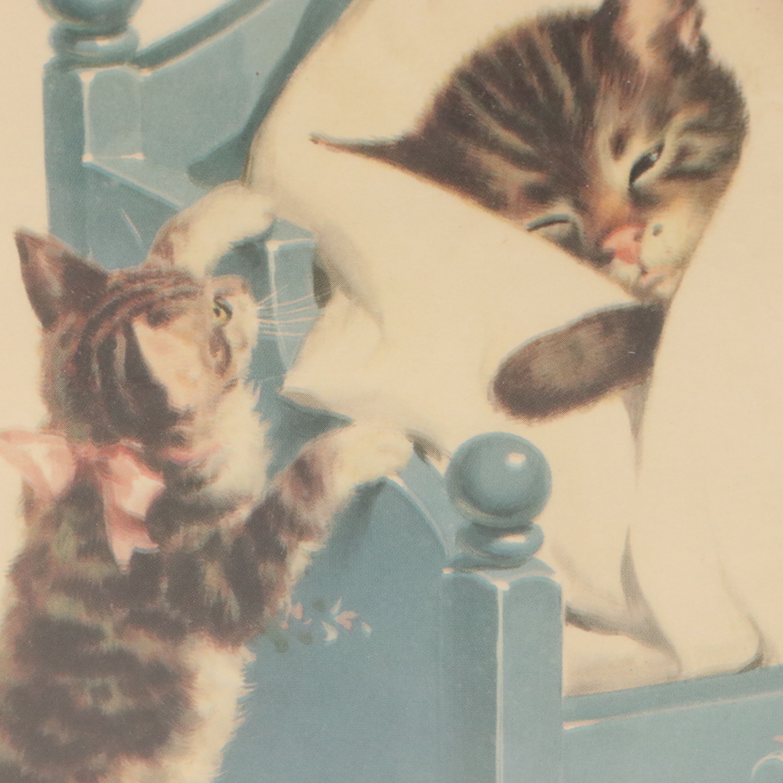 After Jack Kean Offset Lithograph of Little Girl, Chessie Cat, and Kittens