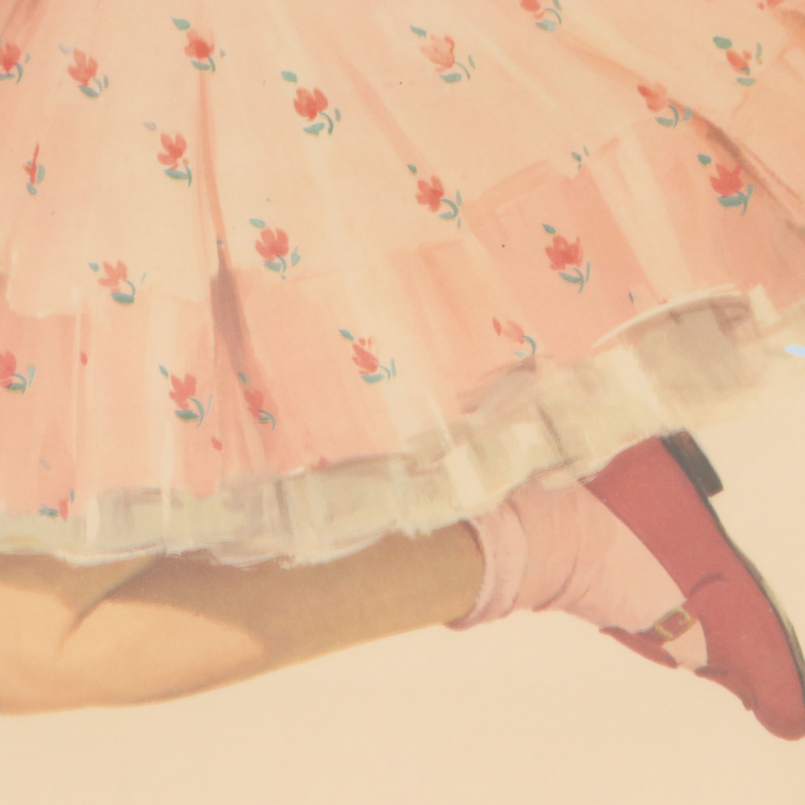 After Jack Kean Offset Lithograph of Little Girl, Chessie Cat, and Kittens