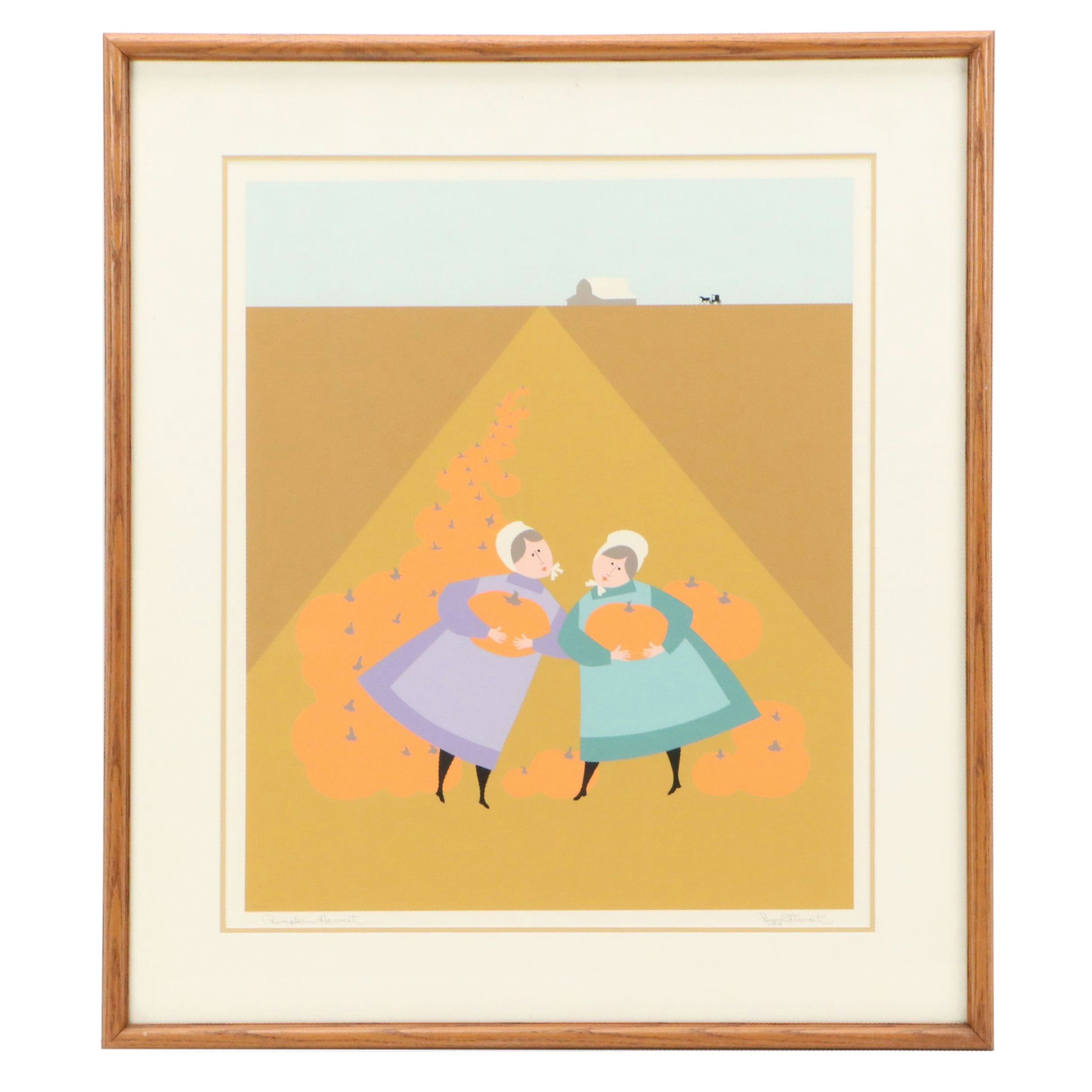 Peggy Stewart Serigraph "Pumpkin Harvest"