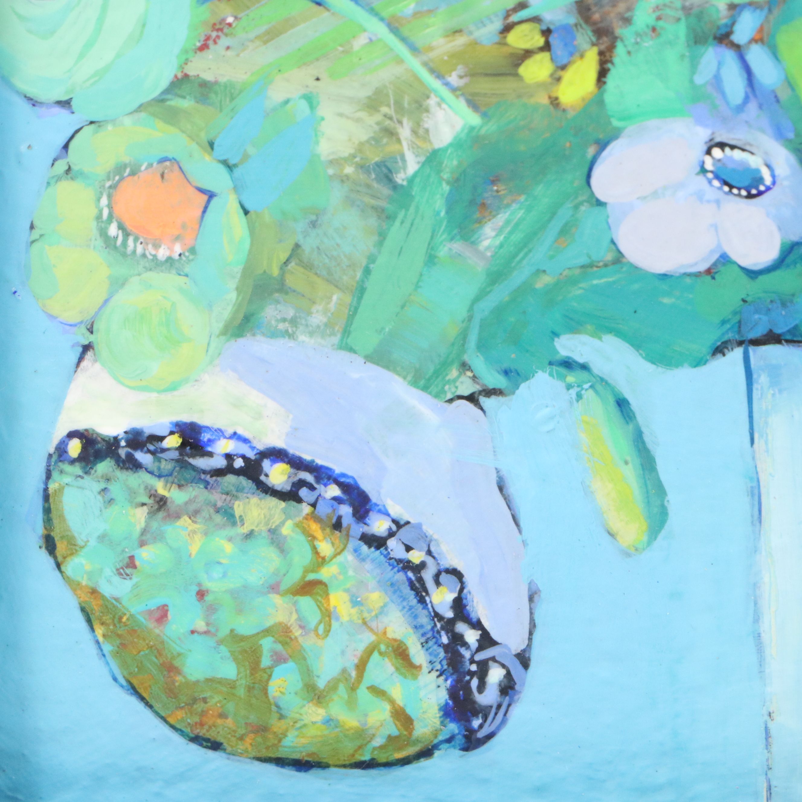 Beth Capogrossi Stylized Floral Still Life Acrylic Painting