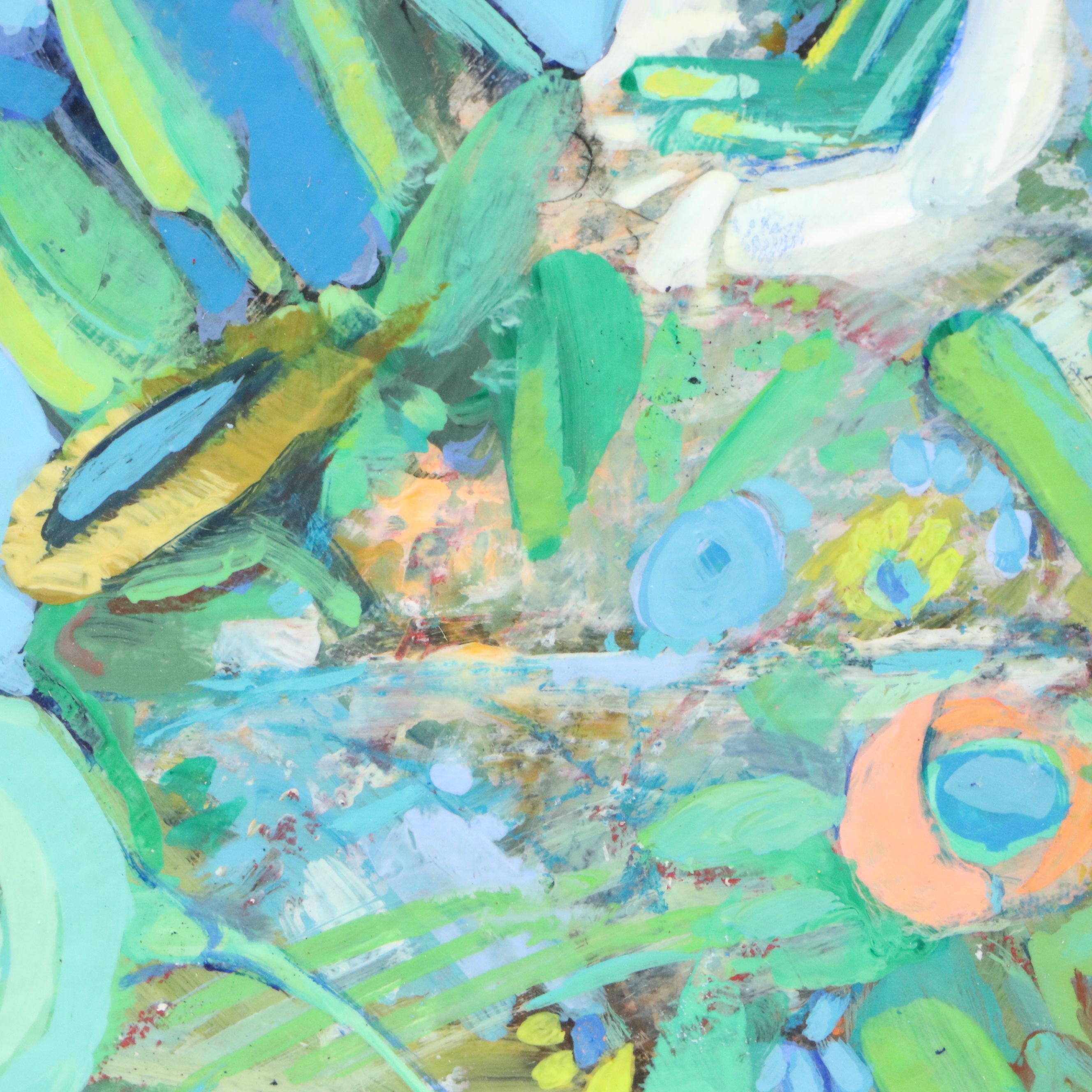 Beth Capogrossi Stylized Floral Still Life Acrylic Painting