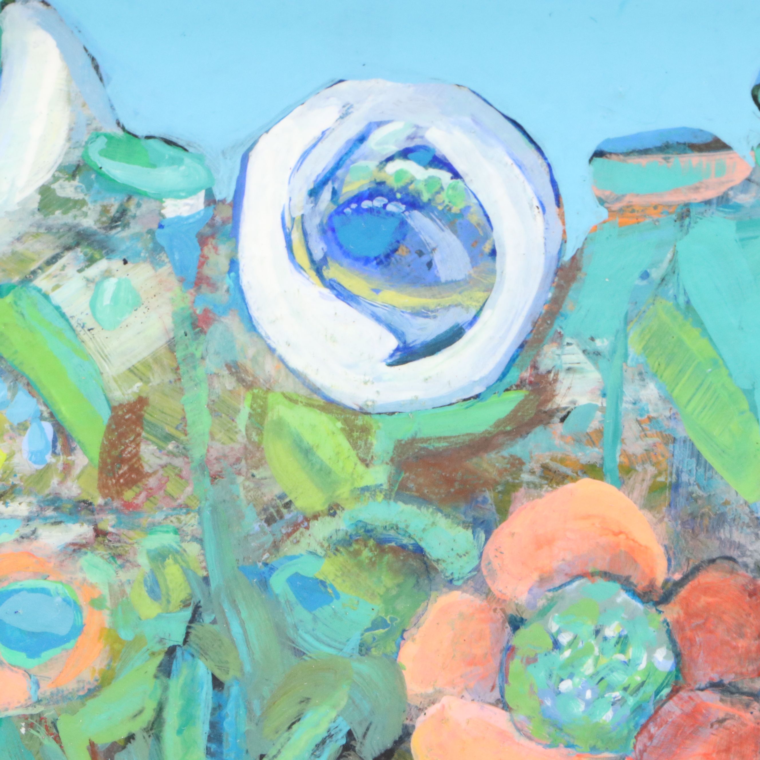 Beth Capogrossi Stylized Floral Still Life Acrylic Painting