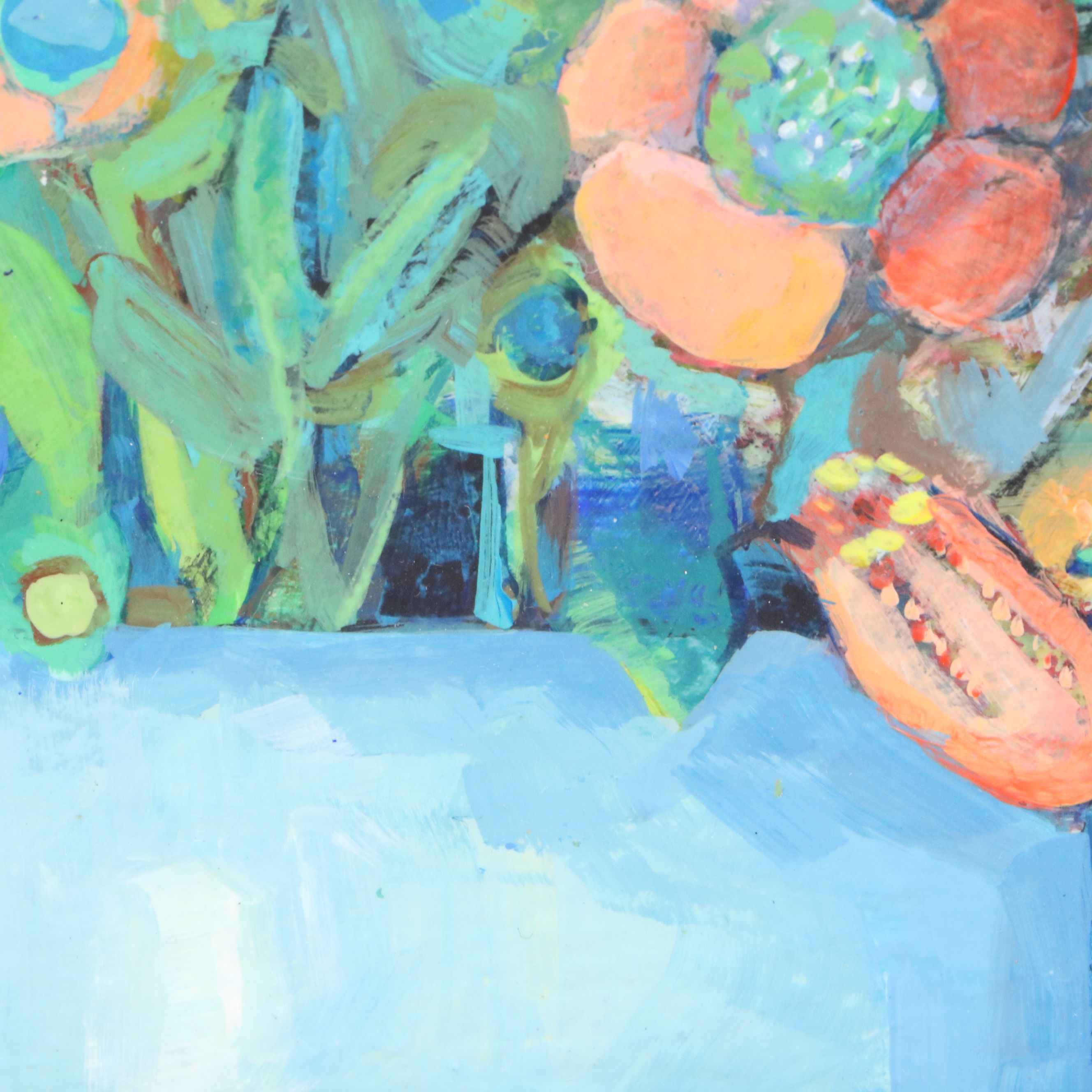 Beth Capogrossi Stylized Floral Still Life Acrylic Painting