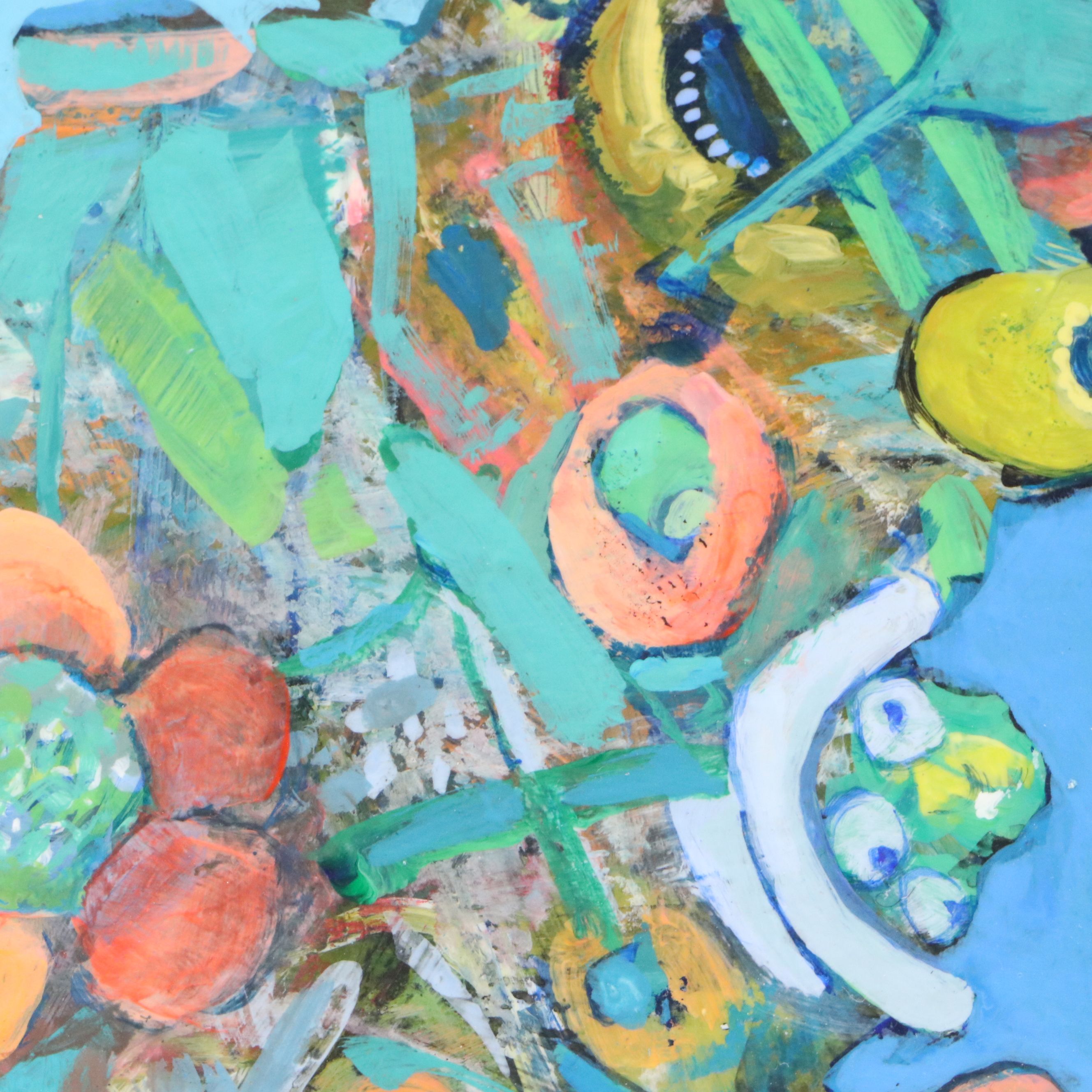 Beth Capogrossi Stylized Floral Still Life Acrylic Painting