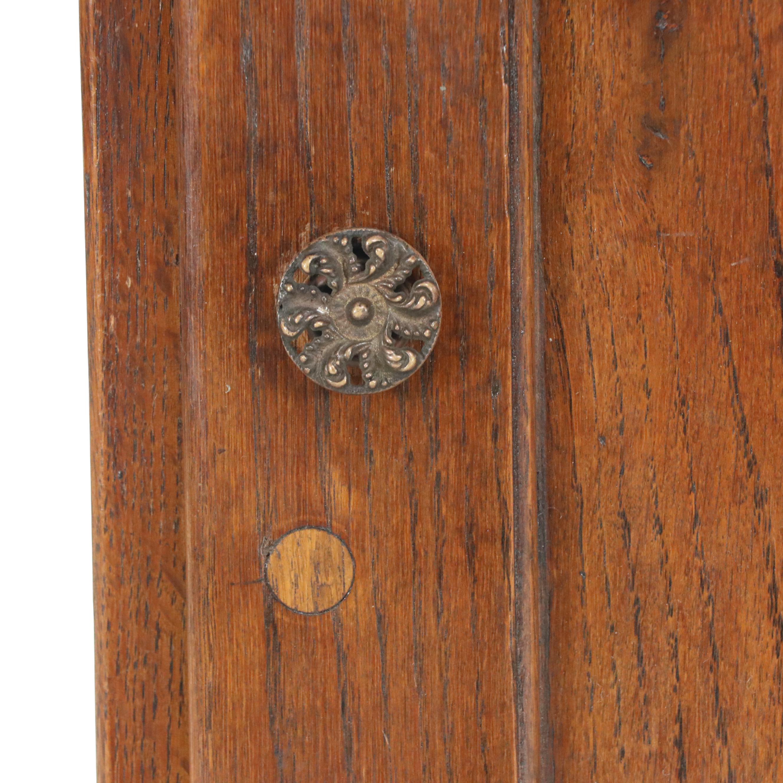 American Primitive Oak Wall-Mounted Cabinet, Early 20th Century