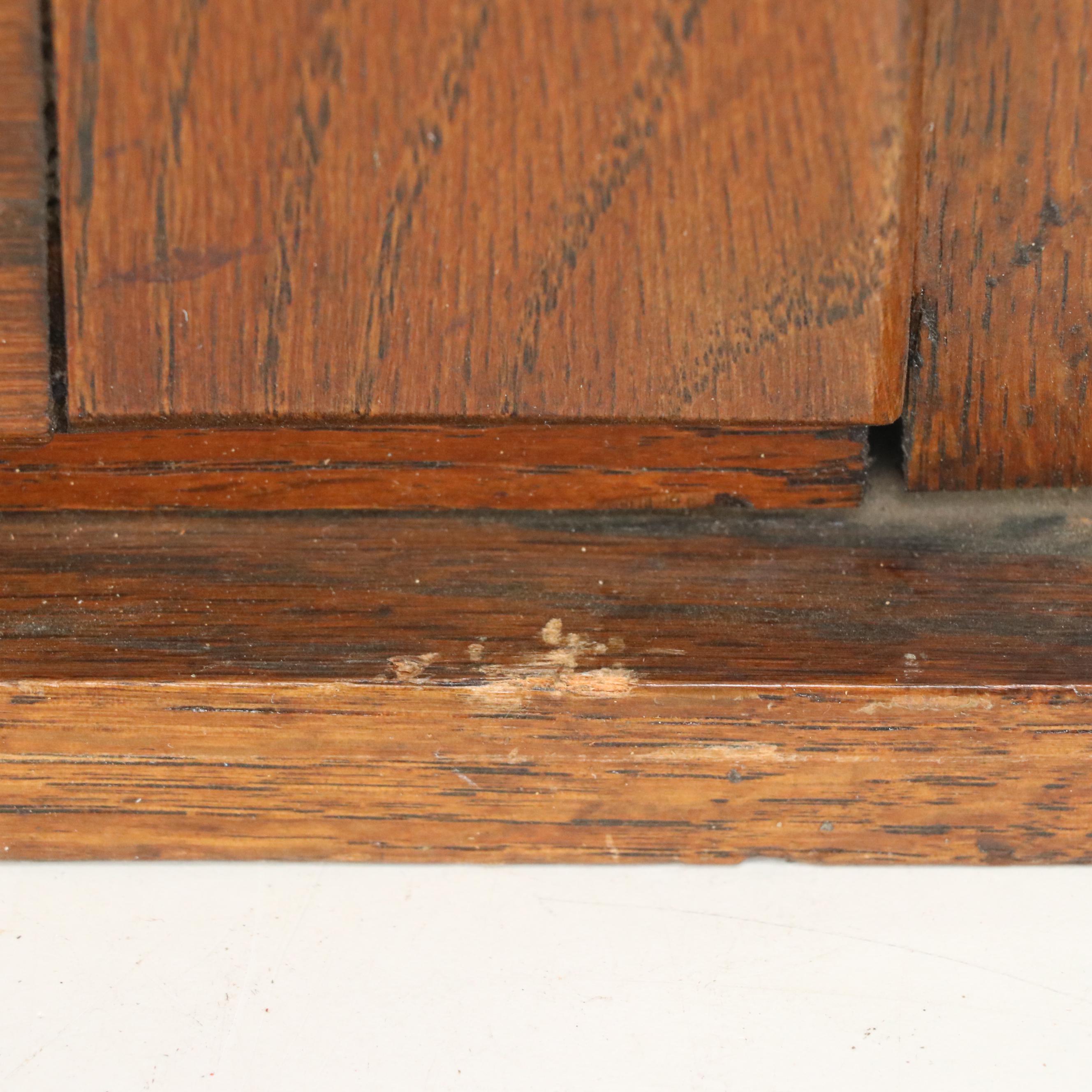 American Primitive Oak Wall-Mounted Cabinet, Early 20th Century