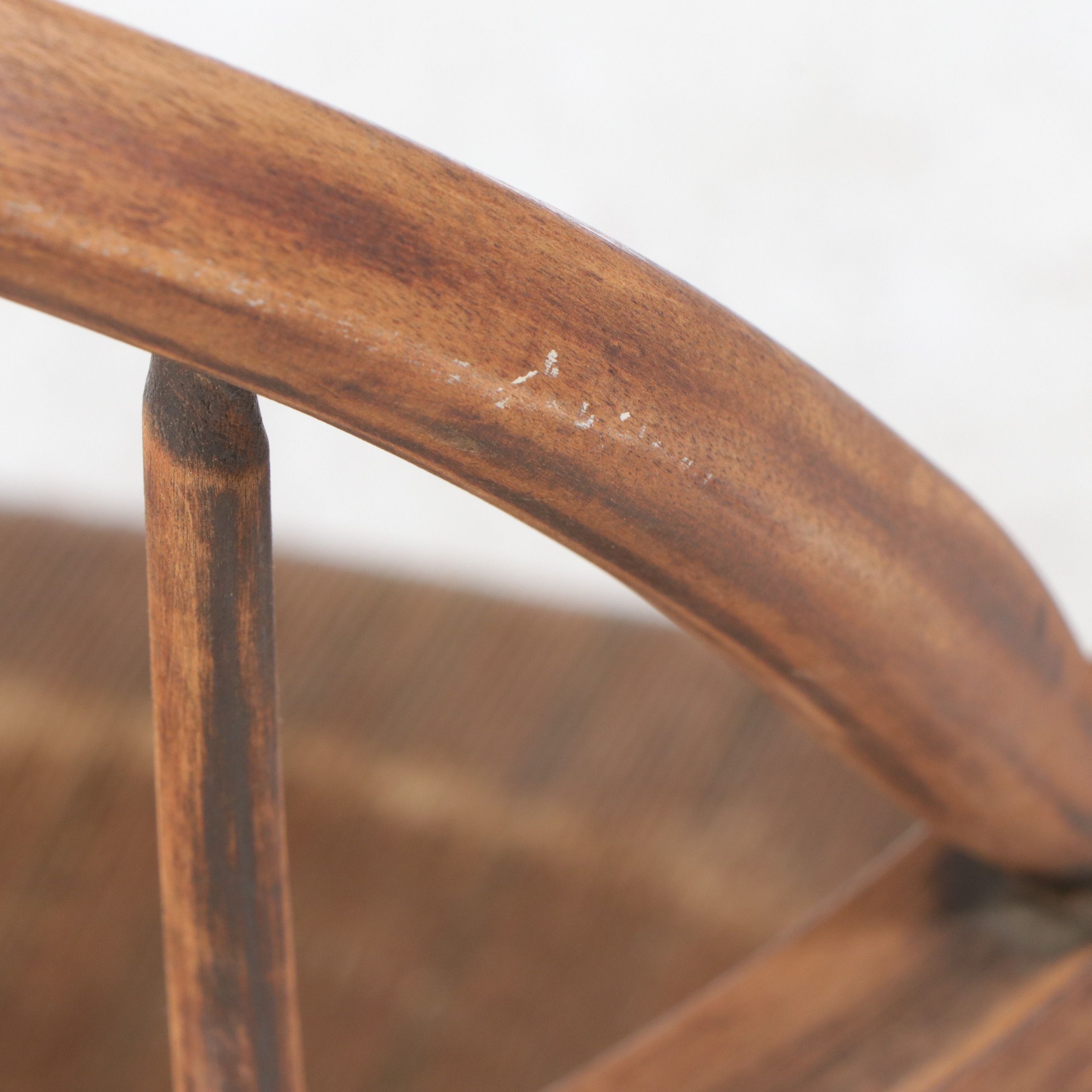 Victorian English Style Wooden and Cane Windsor Chair, 19th Century