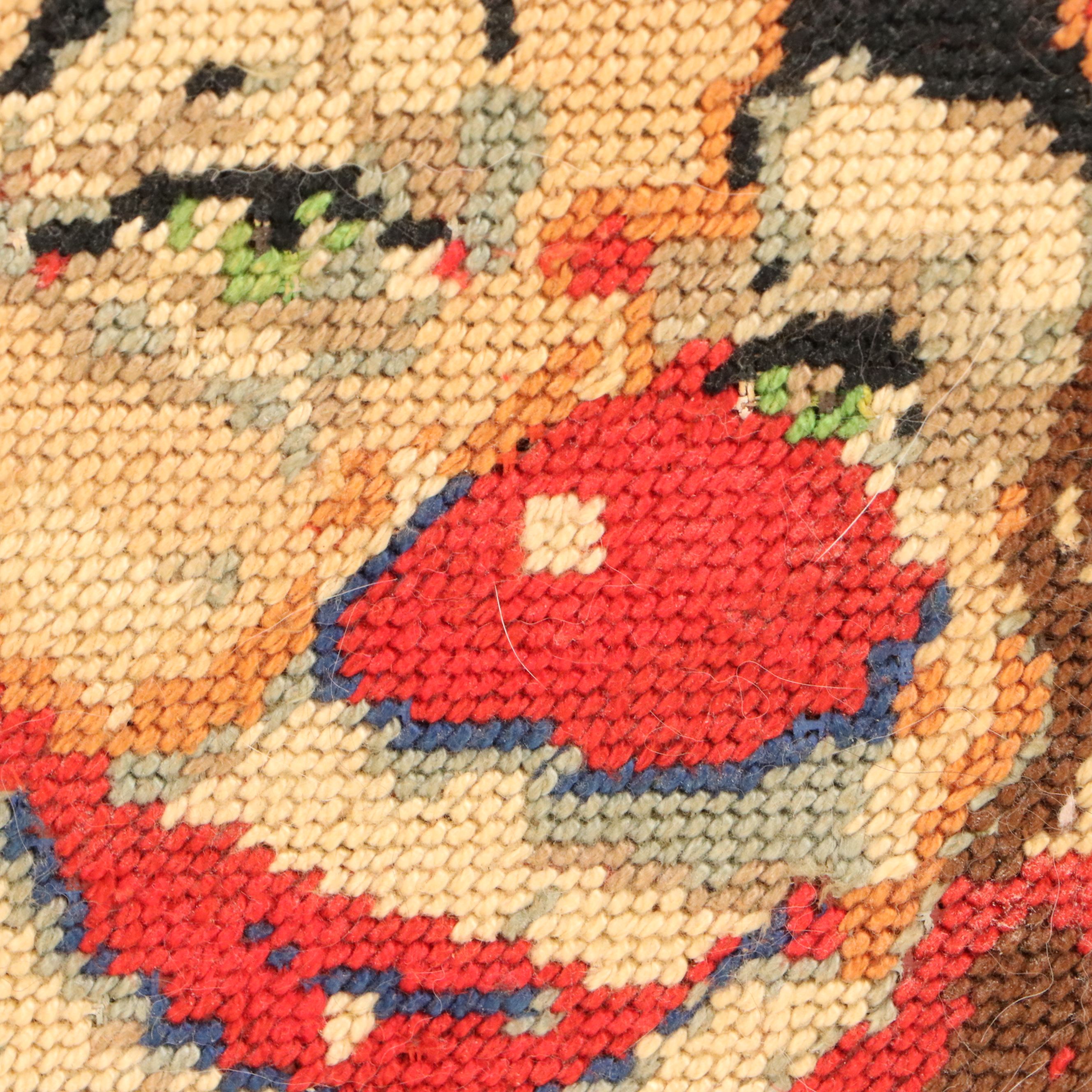 Needlepoint Embroidery of Smiling Clown, Circa 1970