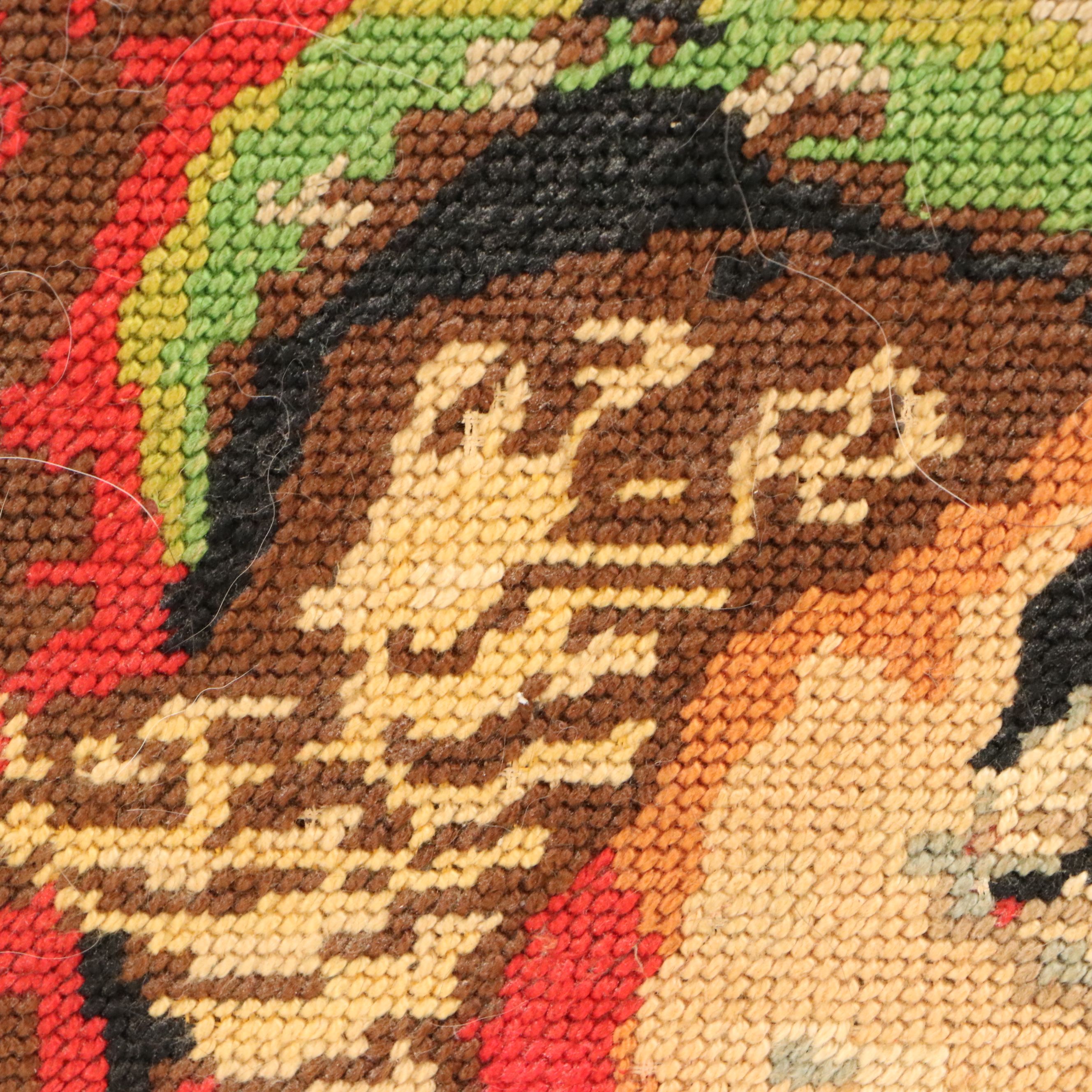 Needlepoint Embroidery of Smiling Clown, Circa 1970