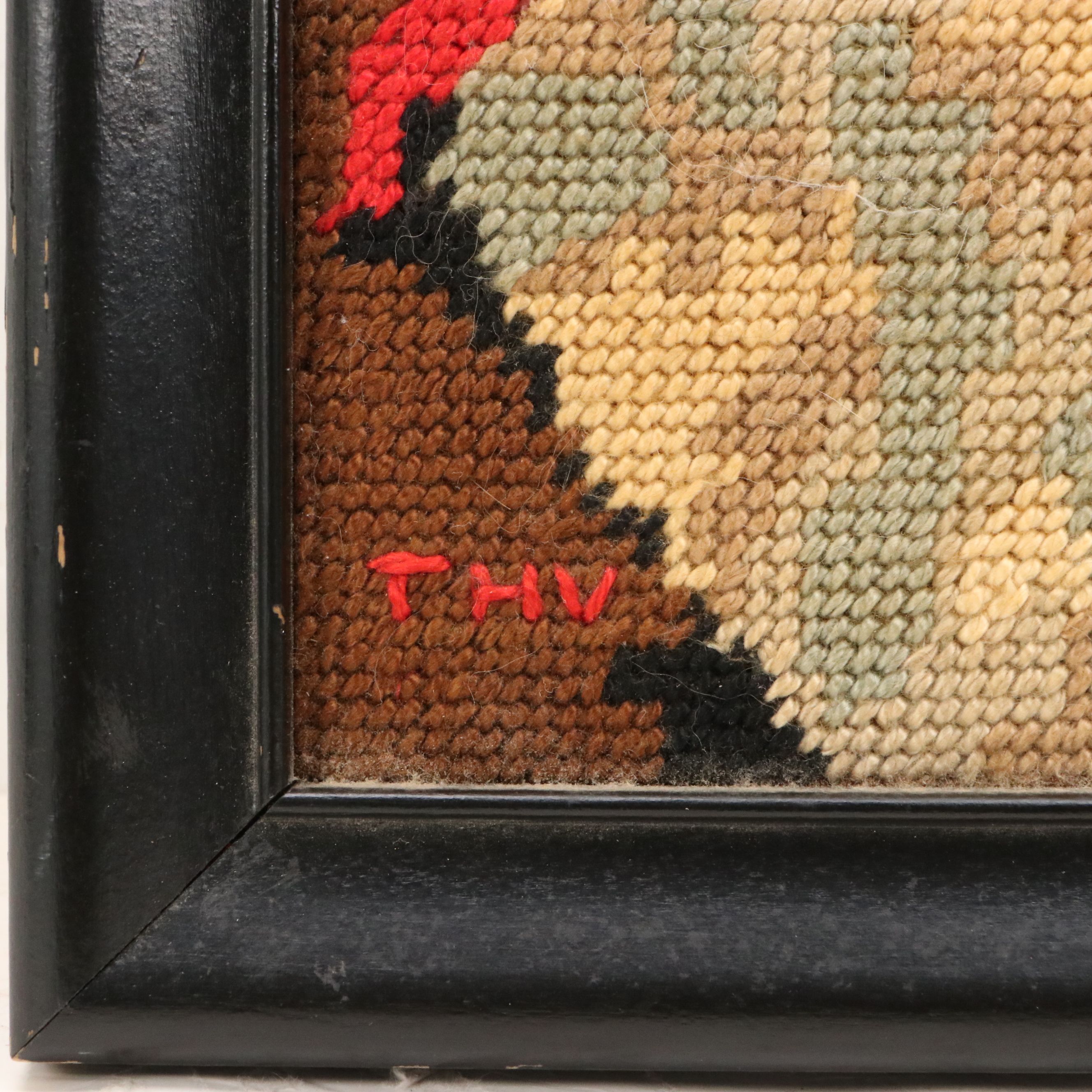 Needlepoint Embroidery of Smiling Clown, Circa 1970