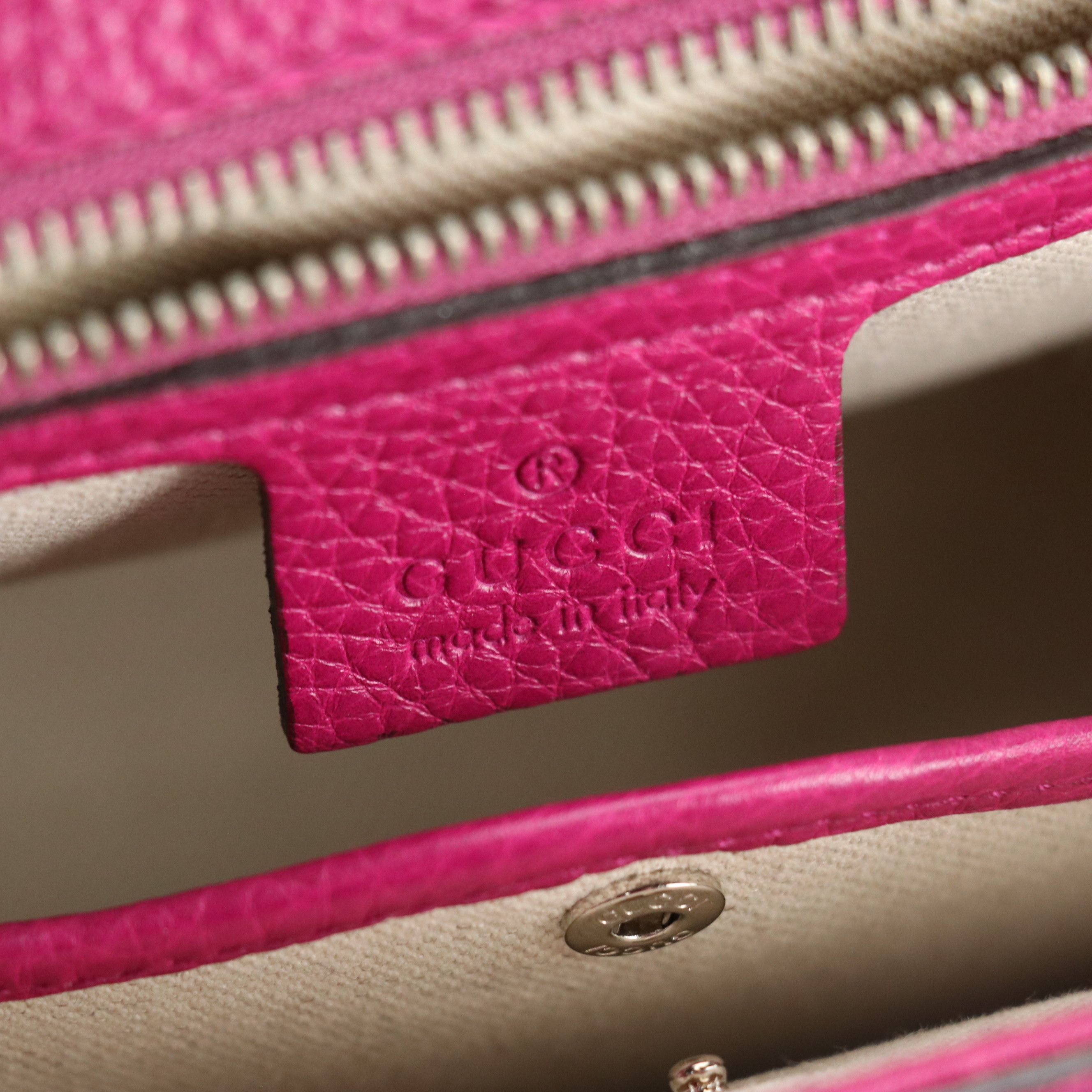 Gucci New Bamboo Tassel Two-Way Bag in Magenta GG Neoprene and Calf Leather