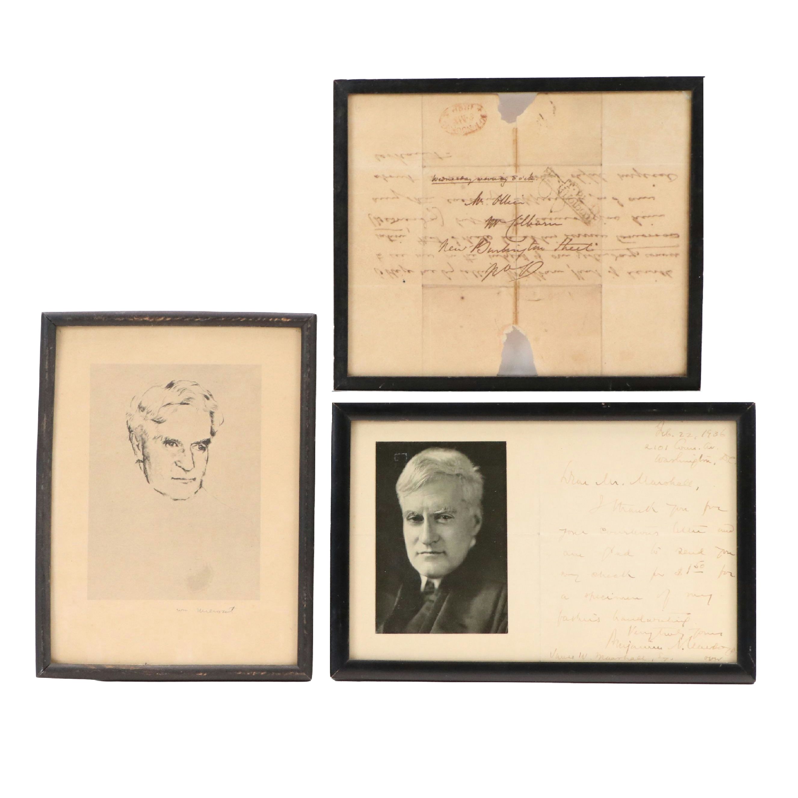 Photograph and Letters of Benjamin Cardozo