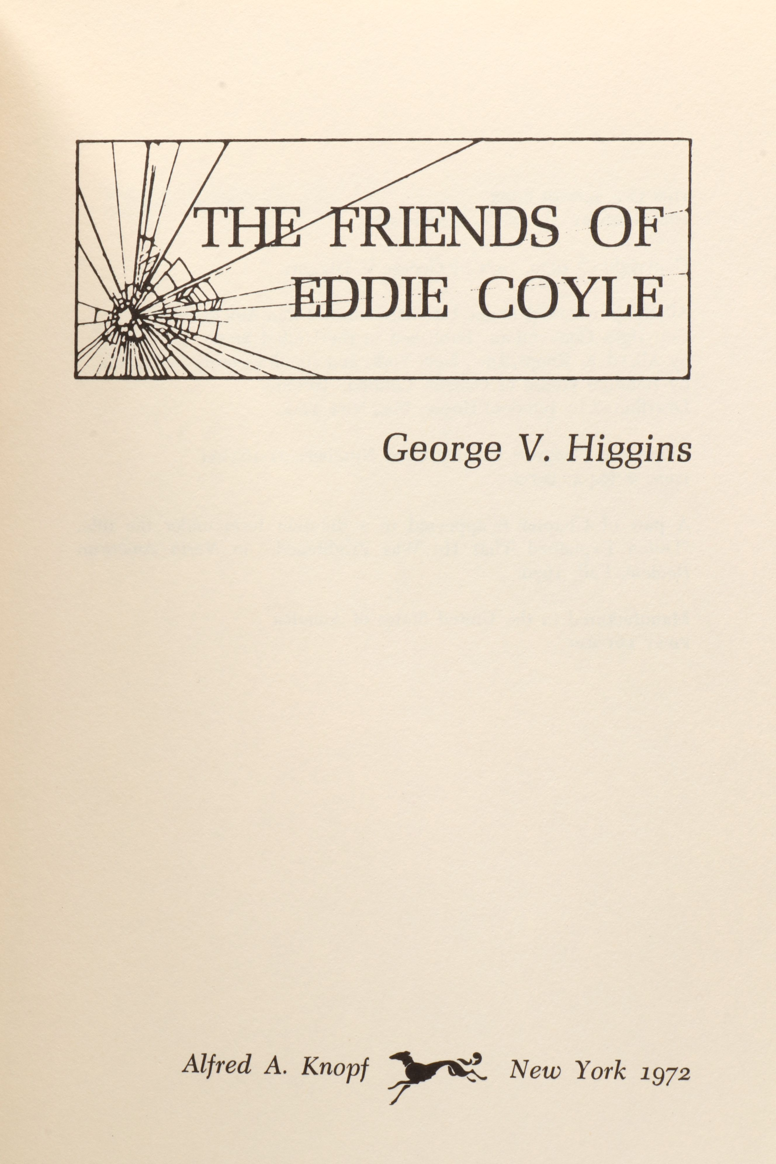 First Edition "The Friends of Eddie Coyle" by George V. Higgins, 1972