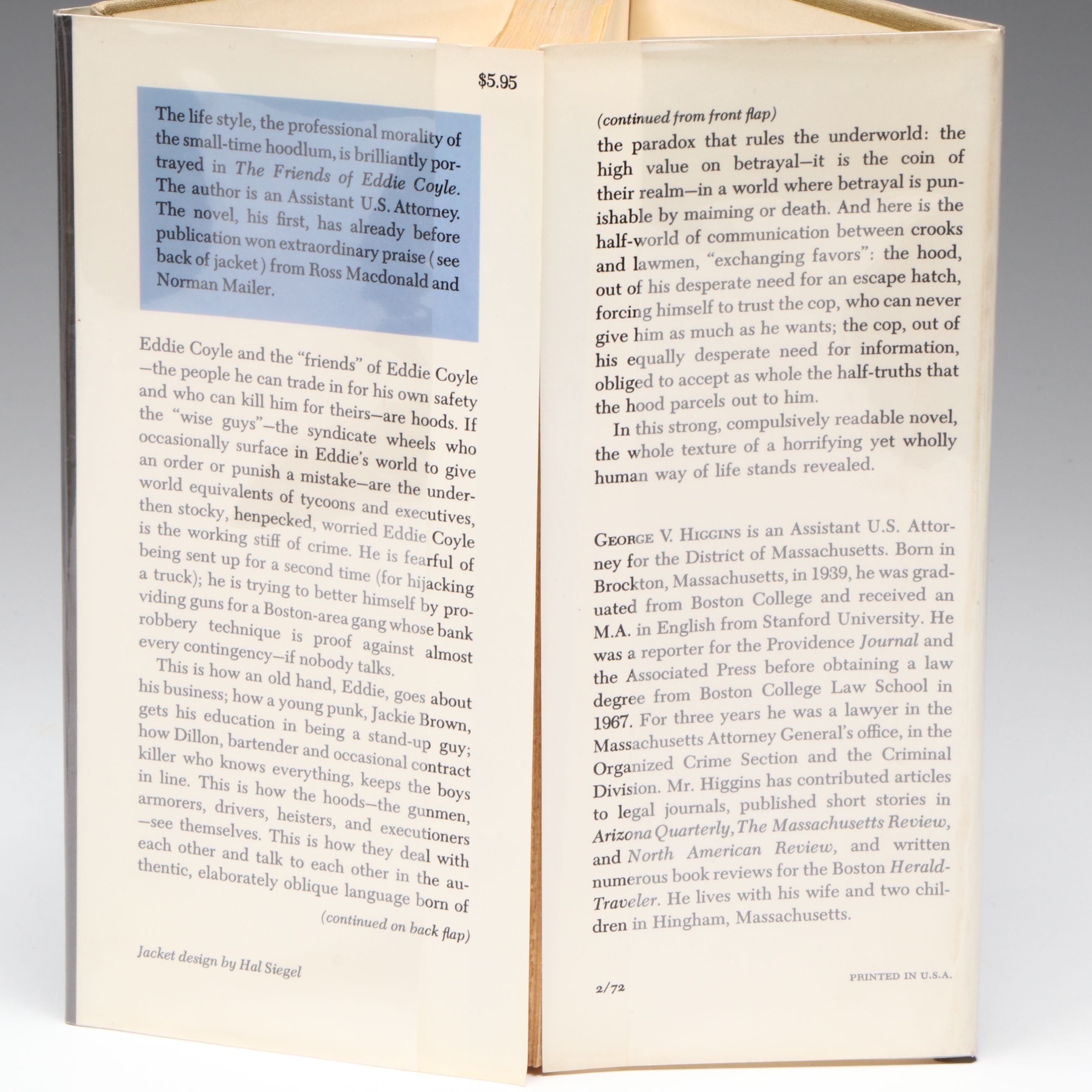 First Edition "The Friends of Eddie Coyle" by George V. Higgins, 1972