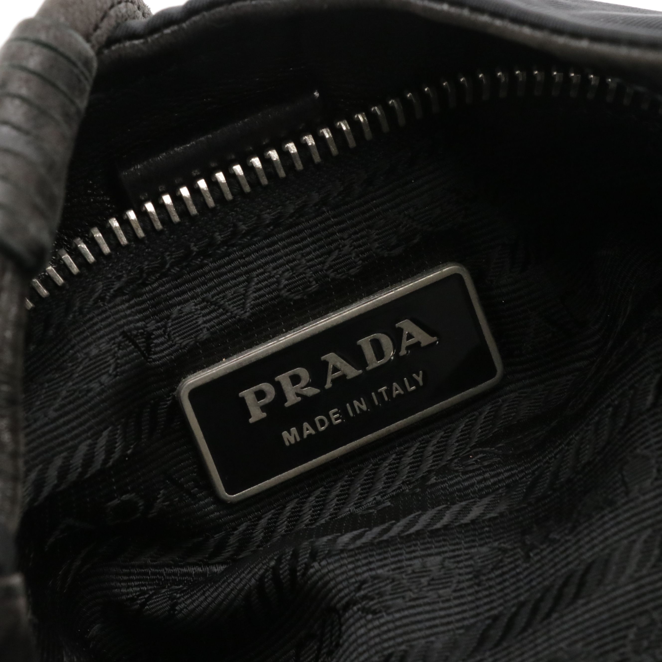 Prada Metal Handle Tote in Black Tessuto Nylon with Leather Accents