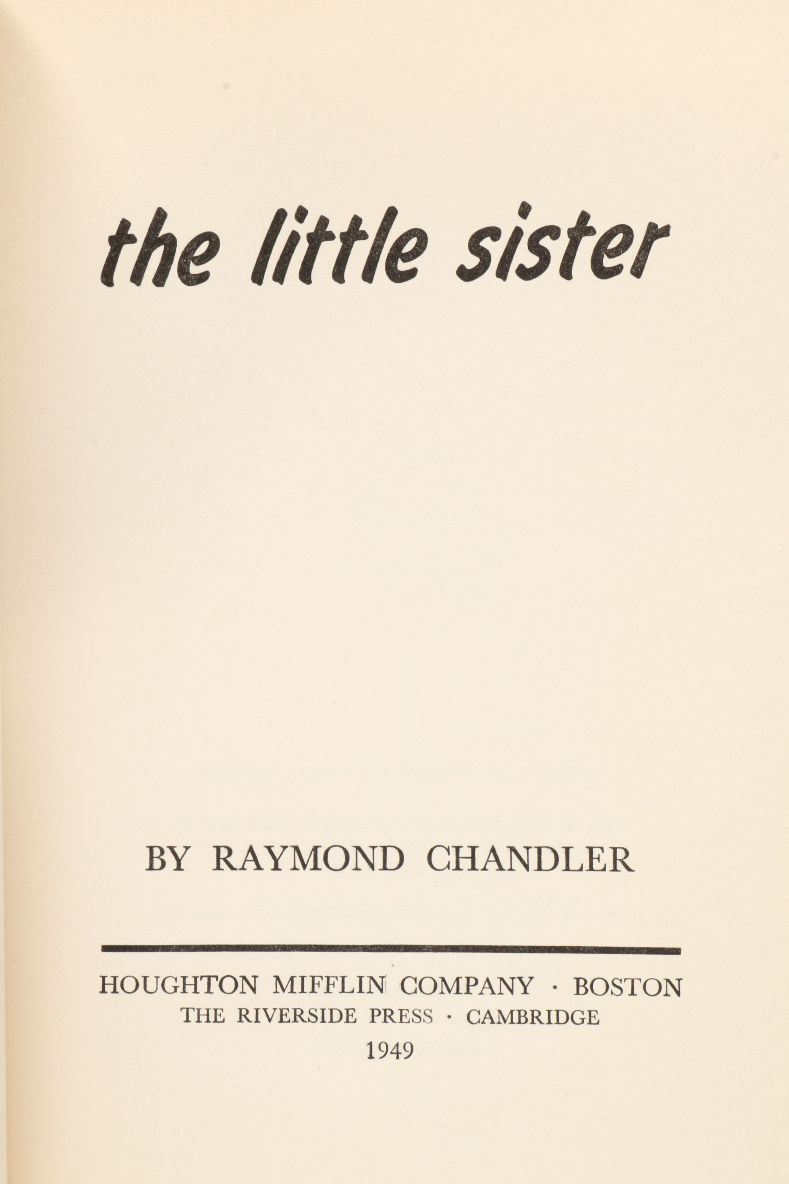 First American Edition "The Little Sister" by Raymond Chandler, 1949