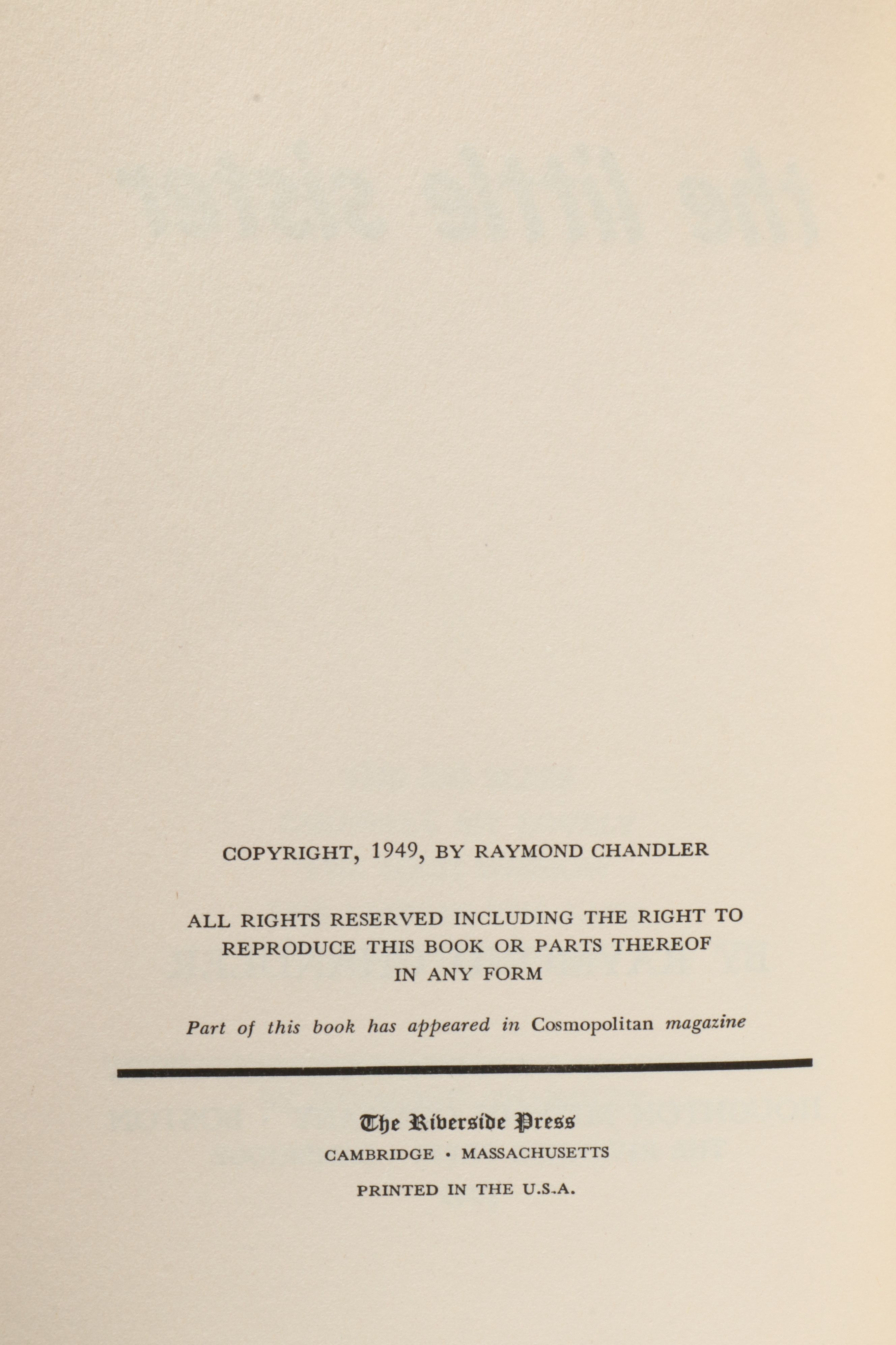 First American Edition "The Little Sister" by Raymond Chandler, 1949