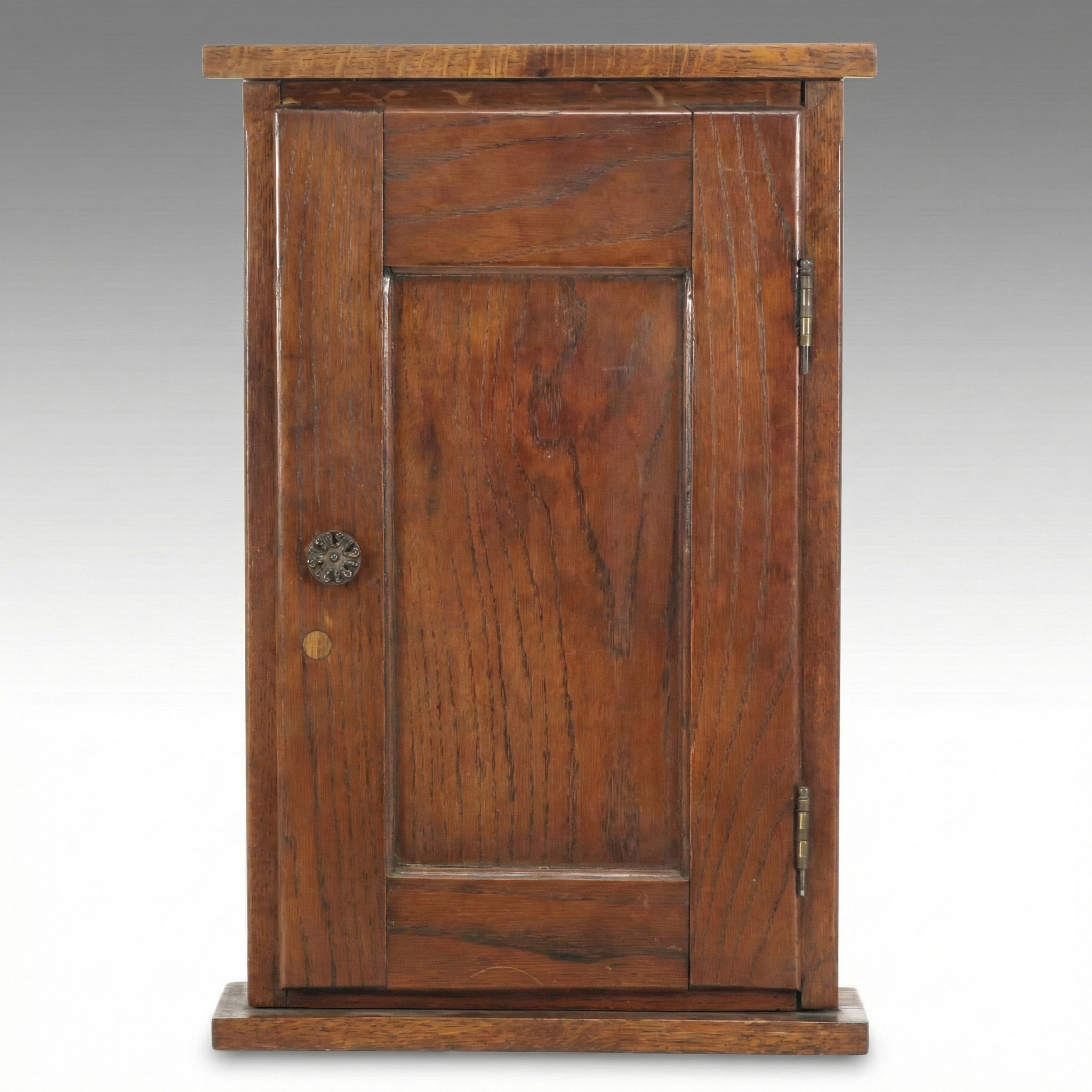 American Primitive Oak Wall-Mounted Cabinet, Early 20th Century