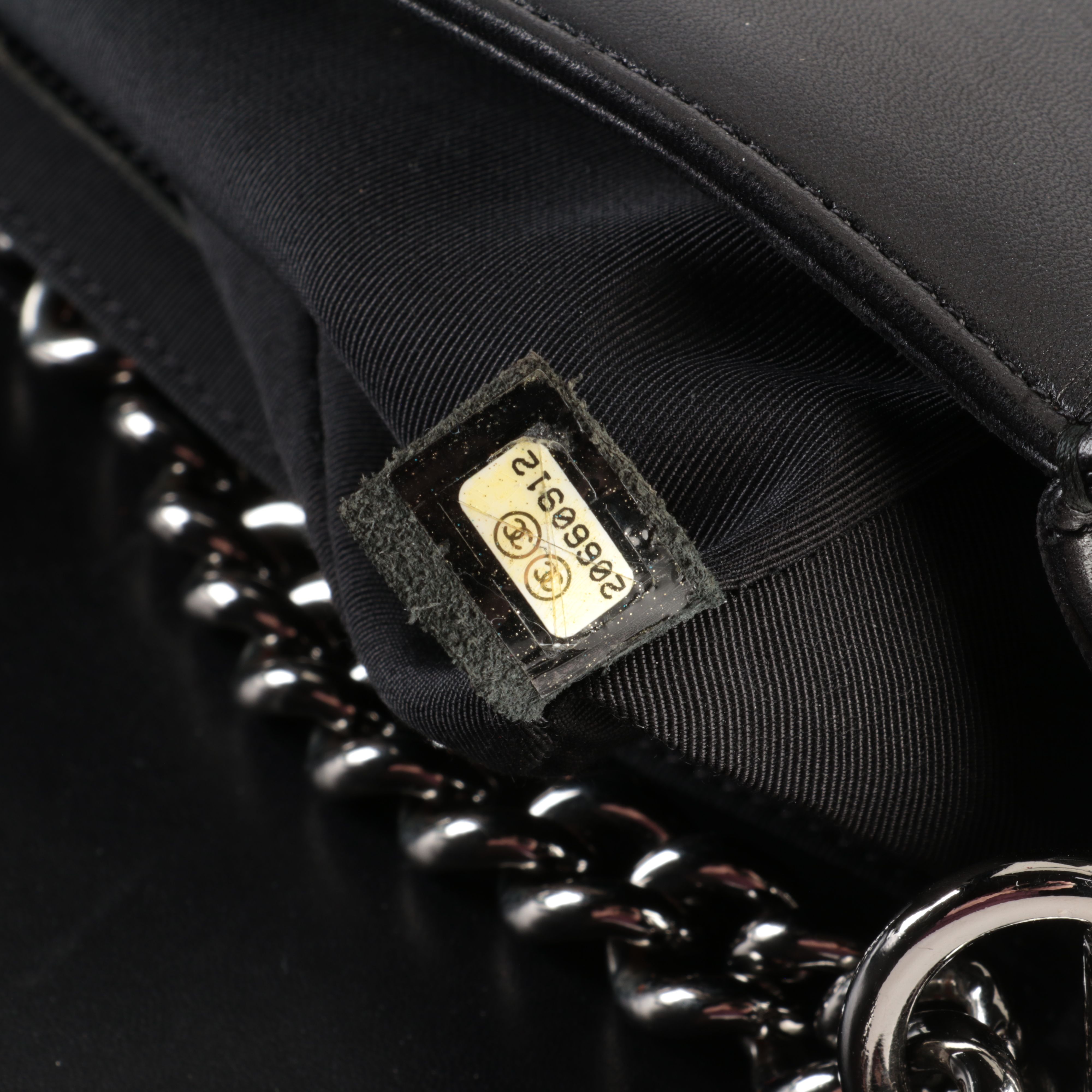 Chanel Boy Crossbody Bag with Woven Leather and Silver Hardware