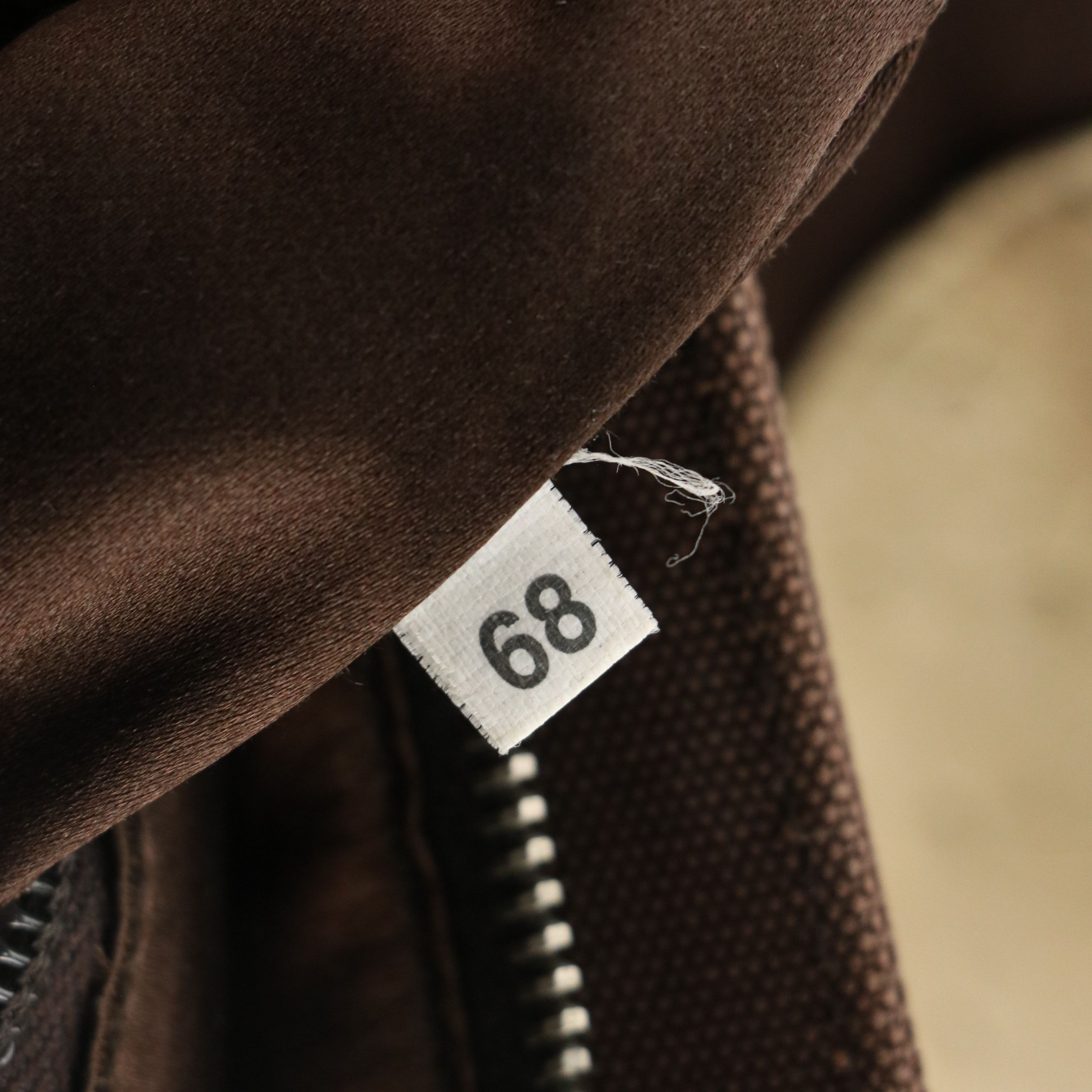 Prada Handbag B11127 in Brown Canvas with Ostrich Leather Trim