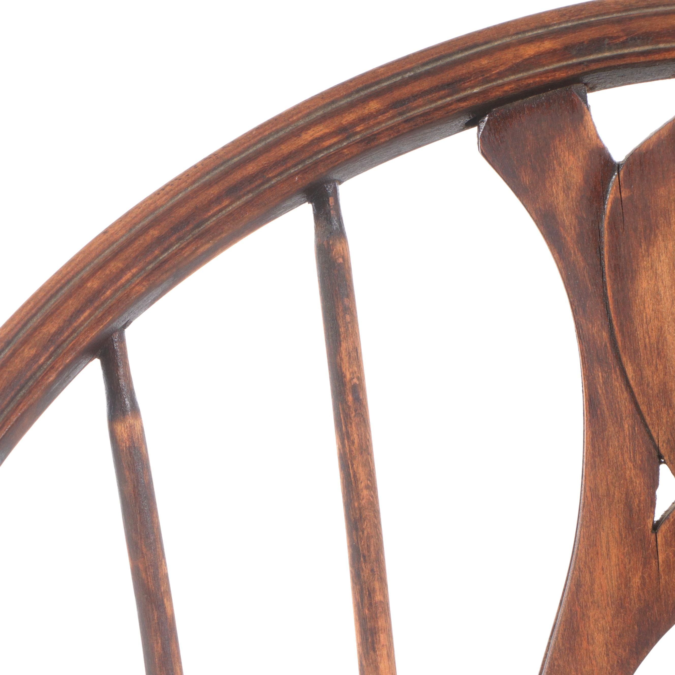 Victorian English Style Wooden and Cane Windsor Chair, 19th Century