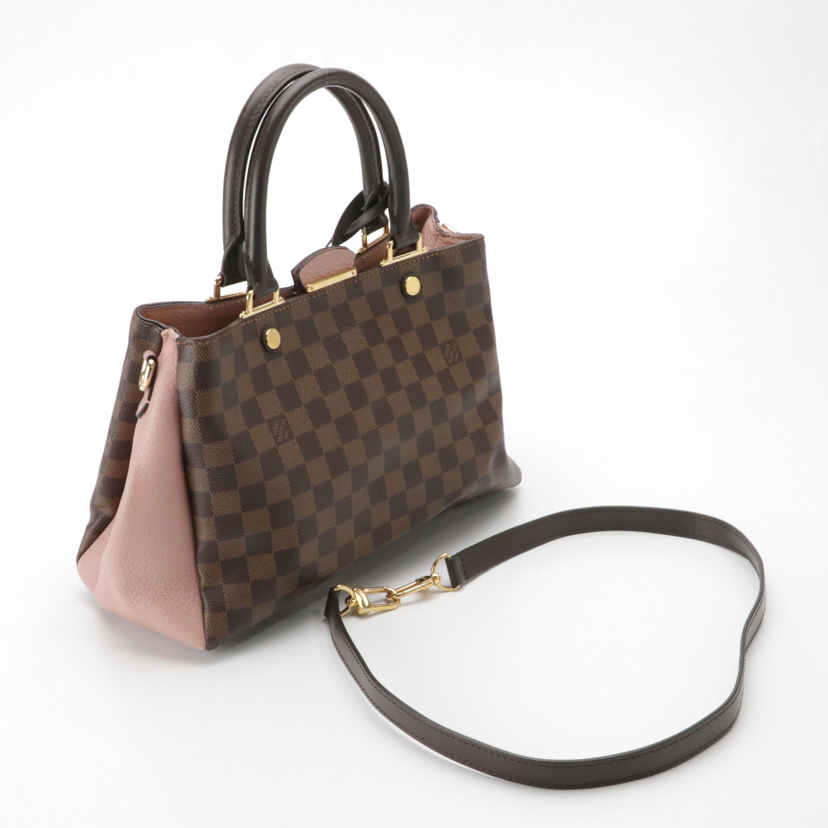 Louis Vuitton Brittany Bag in Damier Ebene Canvas and Magnolia Taurillon Leather