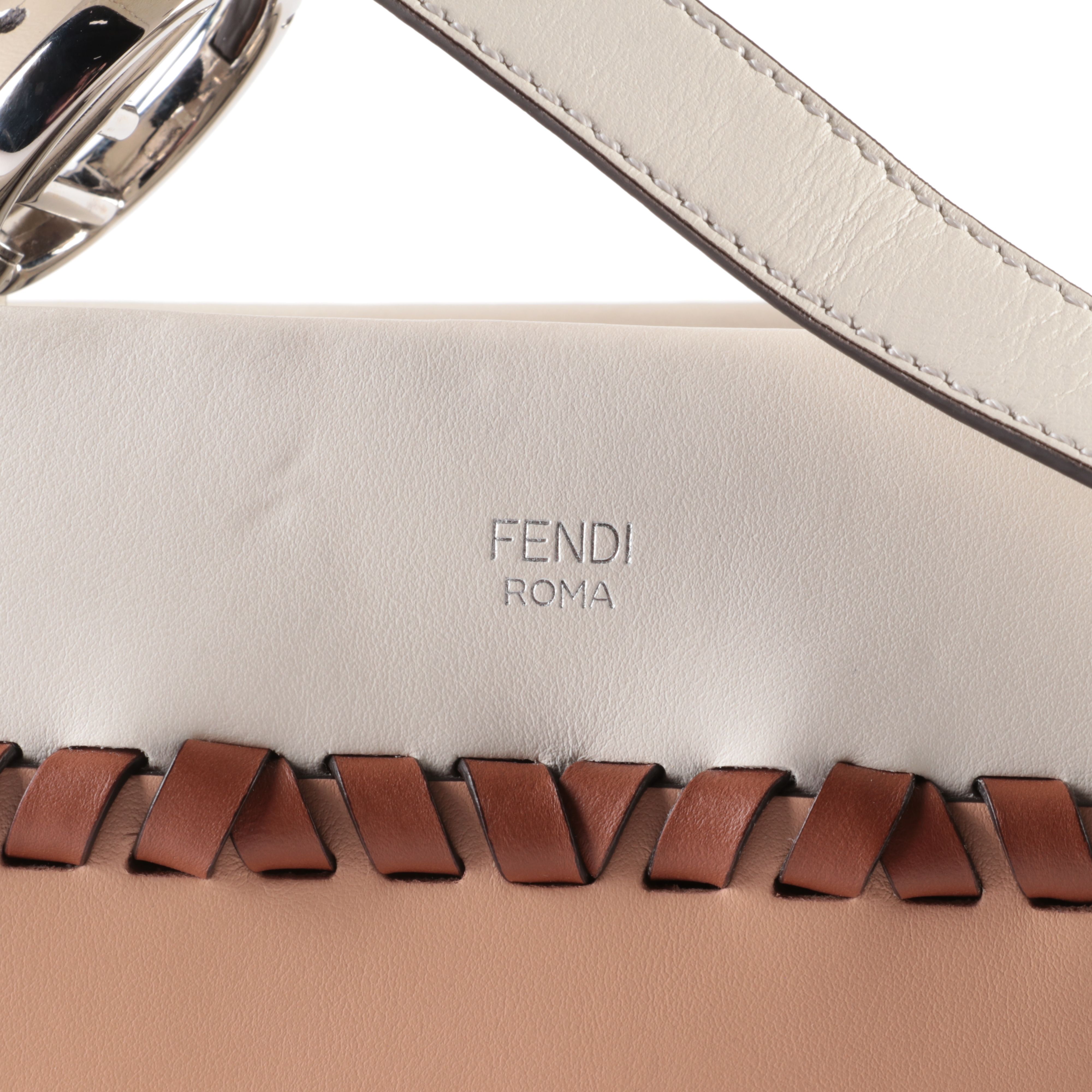 Fendi Runaway Whipstitch Leather Tote Bag