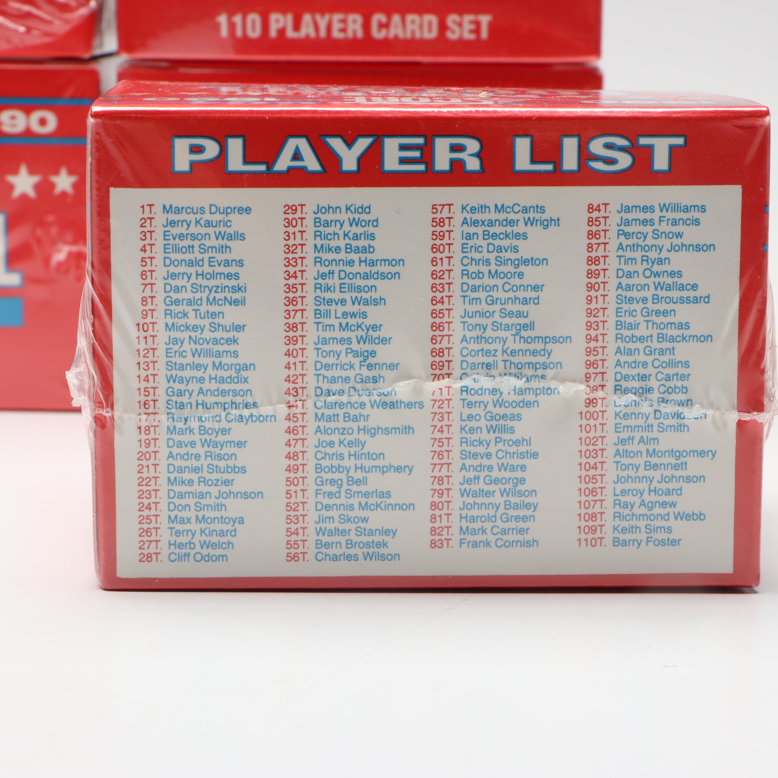 5 Sealed Sets of 1990 Score Rookie & Traded Football with Emmitt Smith Rookies