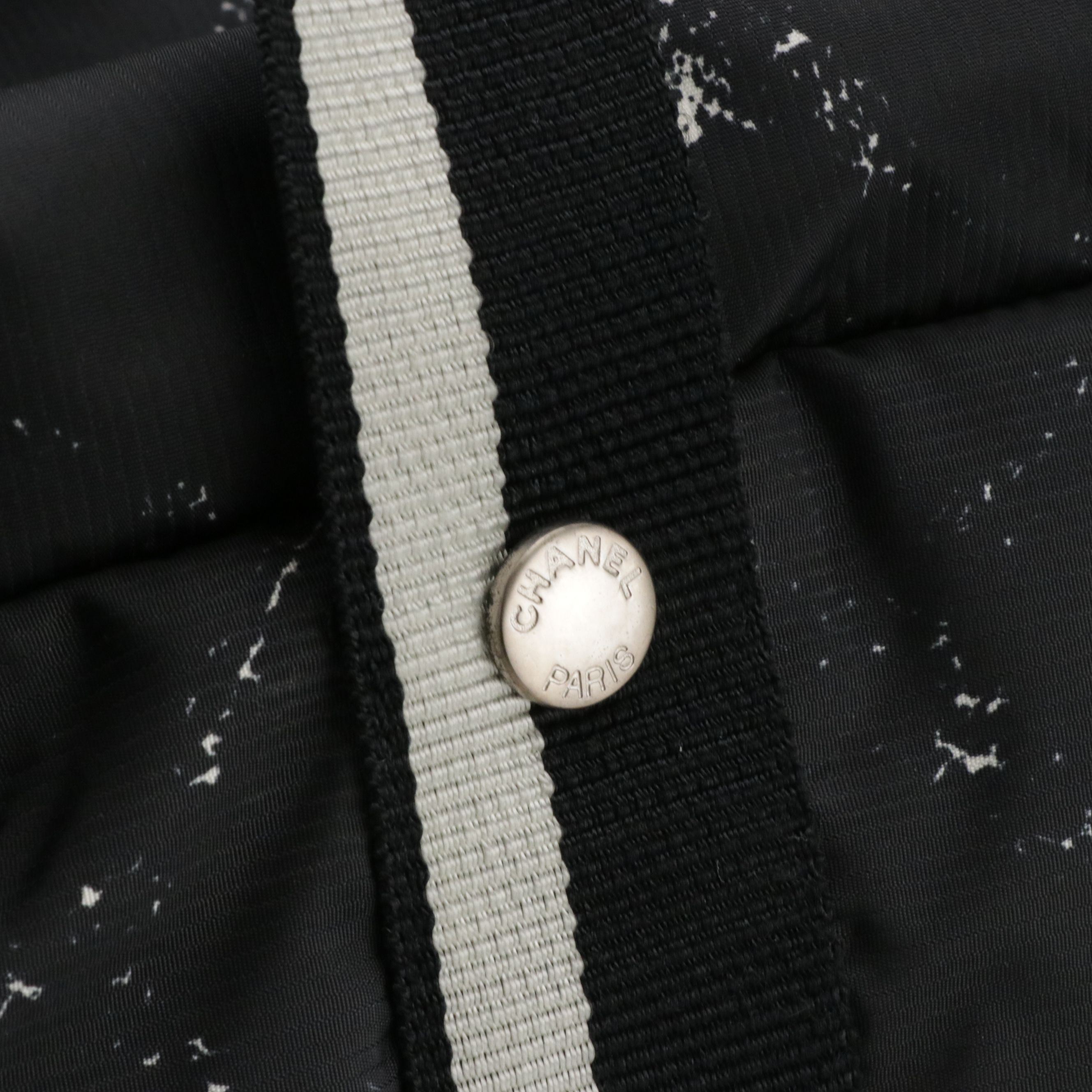 Chanel Travel Ligne Duffle Bag in Black Quilt Printed Nylon