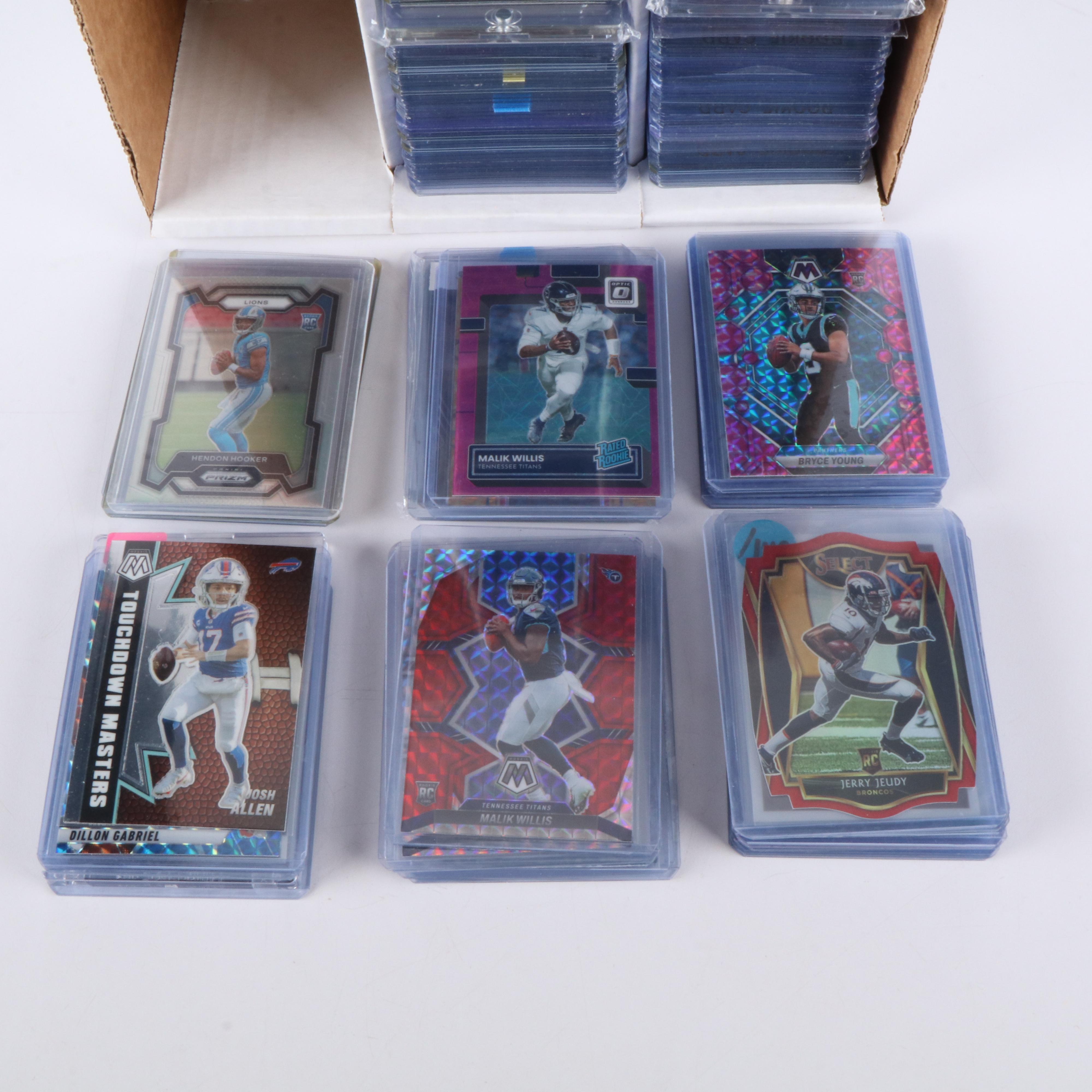 Prizm with Other Football Cards Featuring Justin Herbert and Bo Nix Rookies