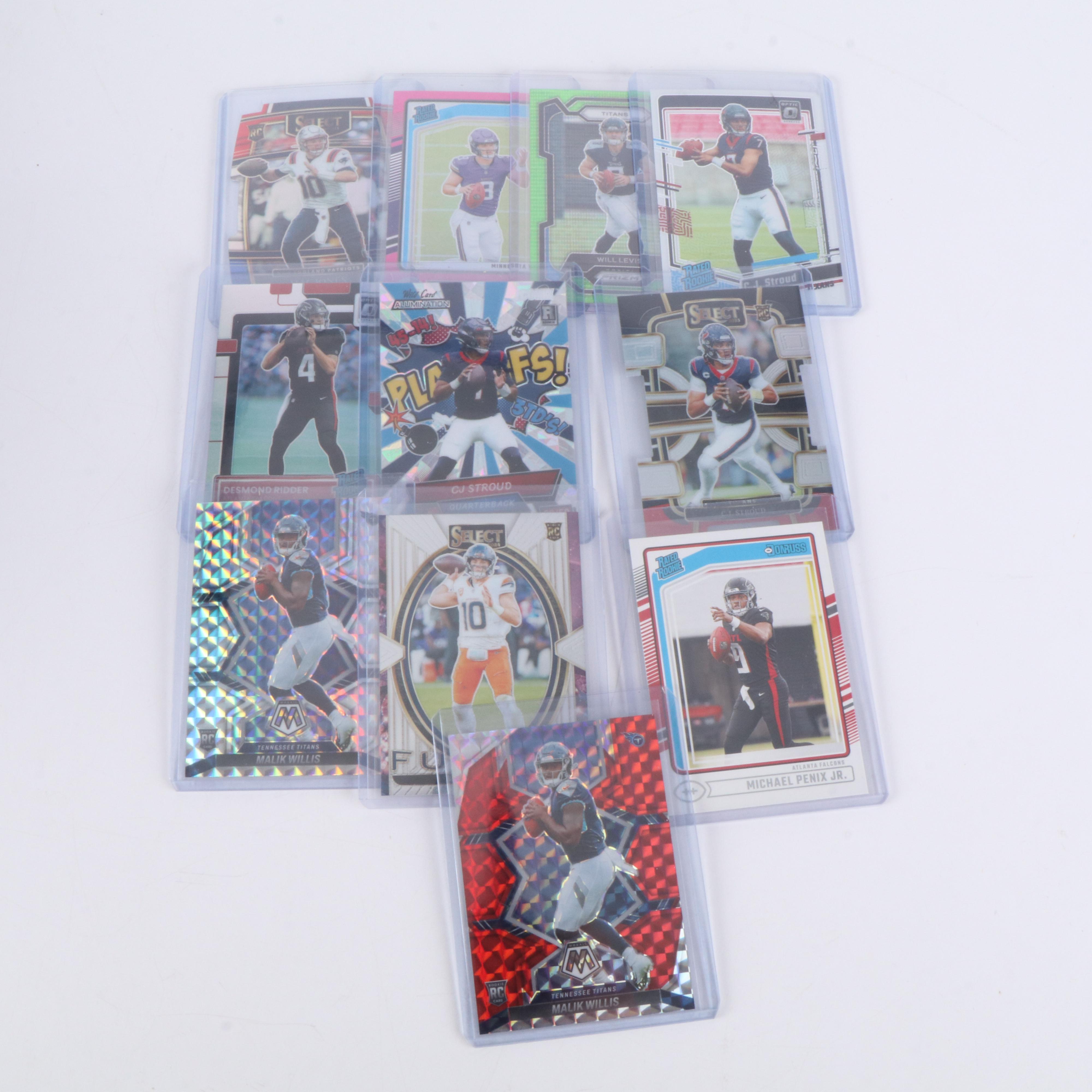 Prizm with Other Football Cards Featuring Justin Herbert and Bo Nix Rookies