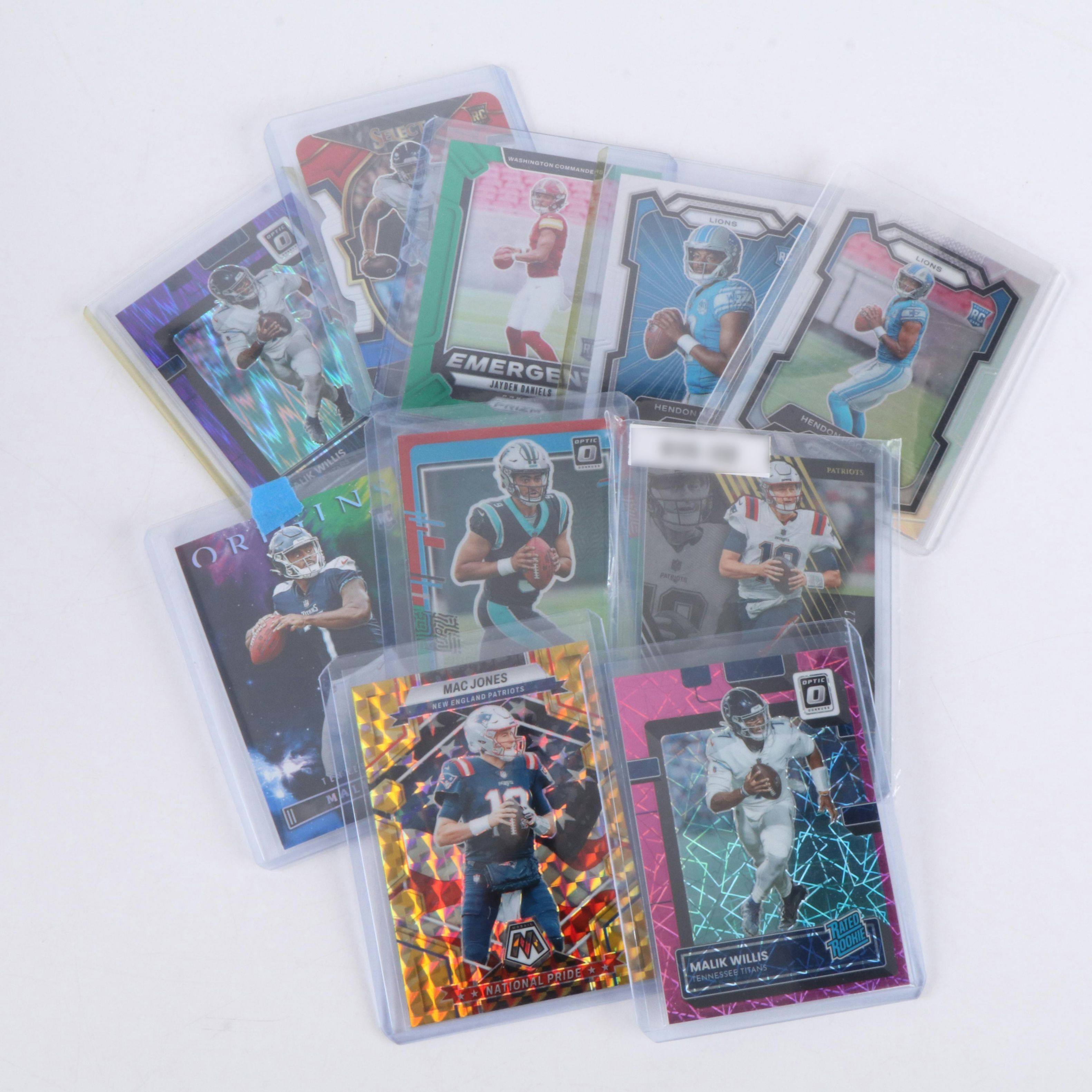 Prizm with Other Football Cards Featuring Justin Herbert and Bo Nix Rookies