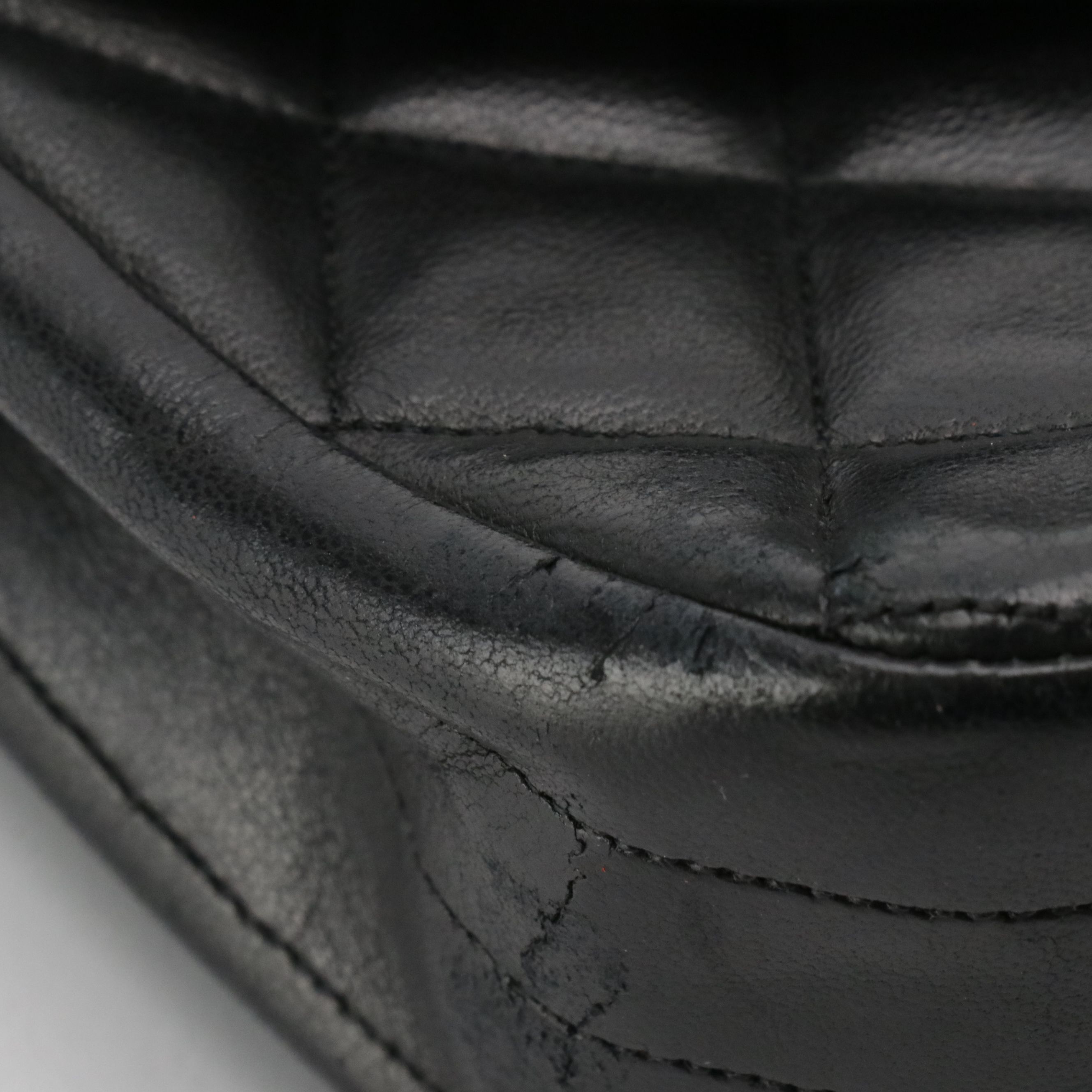 Chanel Black Quilted Lambskin Leather Single Flap Shoulder Bag