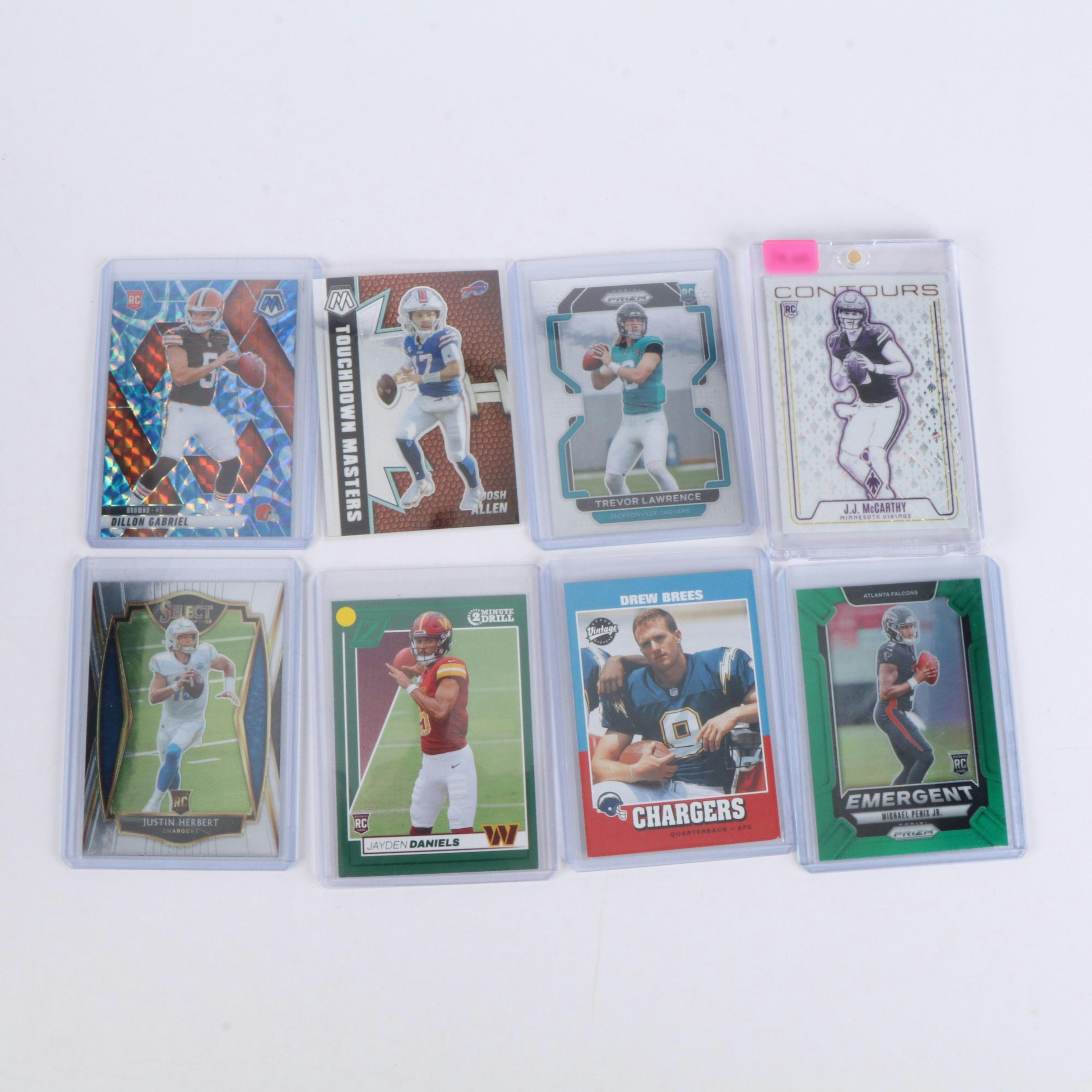 Prizm with Other Football Cards Featuring Justin Herbert and Bo Nix Rookies