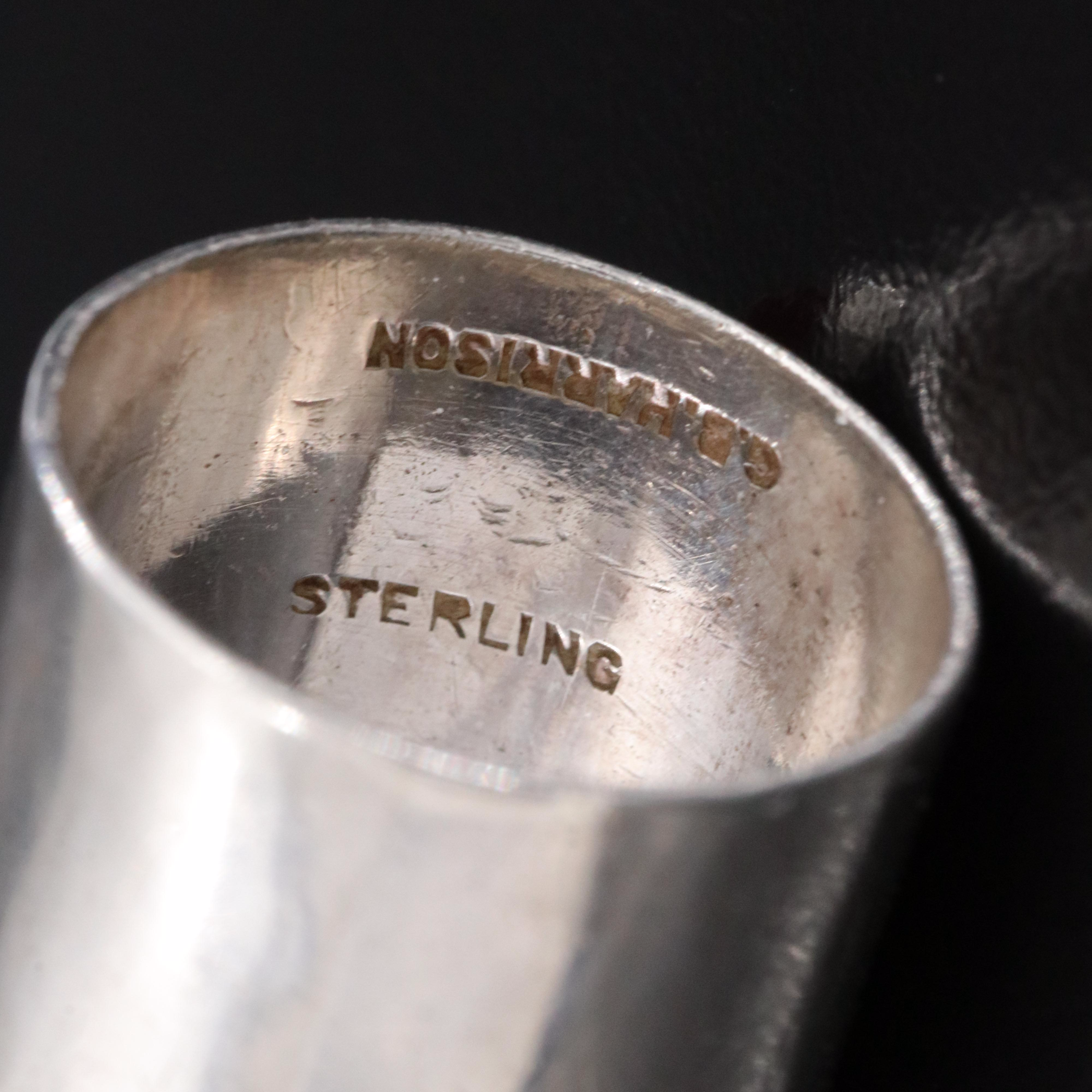 GB Harrison Sterling Bracelet and Rings Featuring Carnelian and Hematite