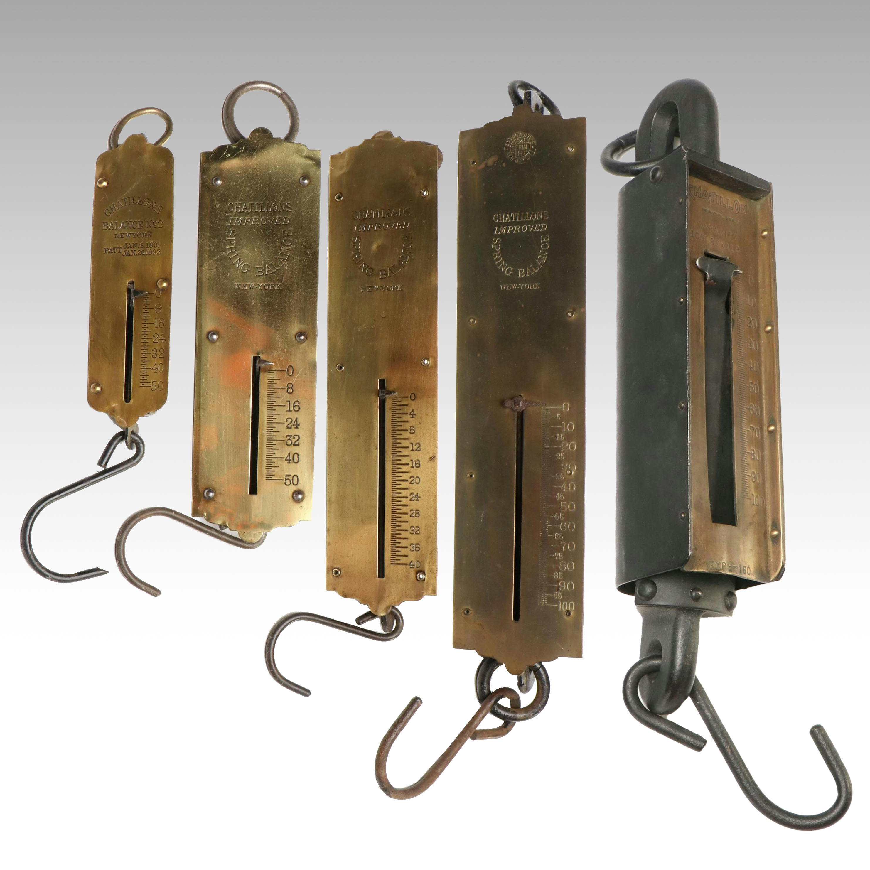 Chatillon Hanging Brass and Iron Scales