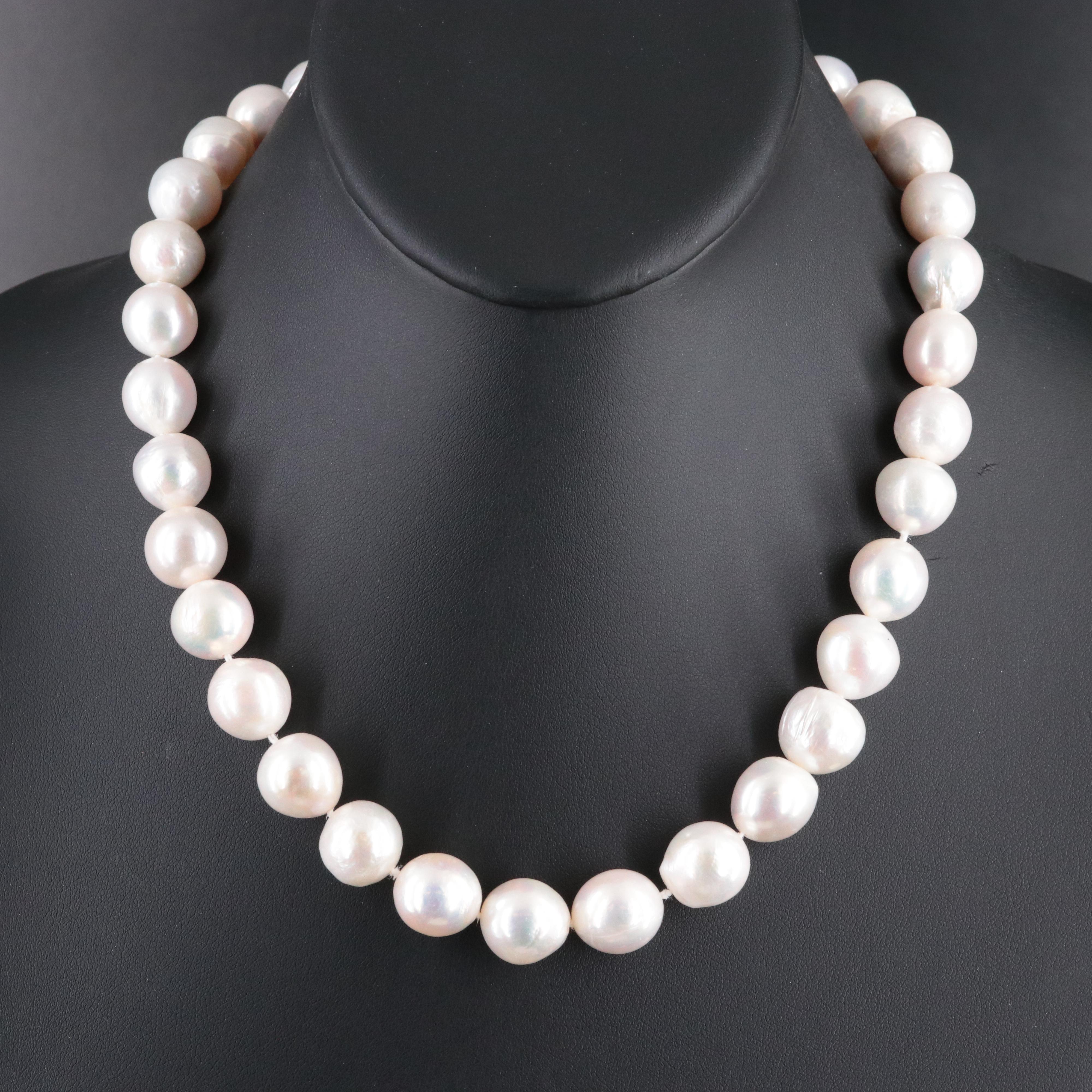 10.75 – 12.75 MM Pearl Necklace with 14K Clasp