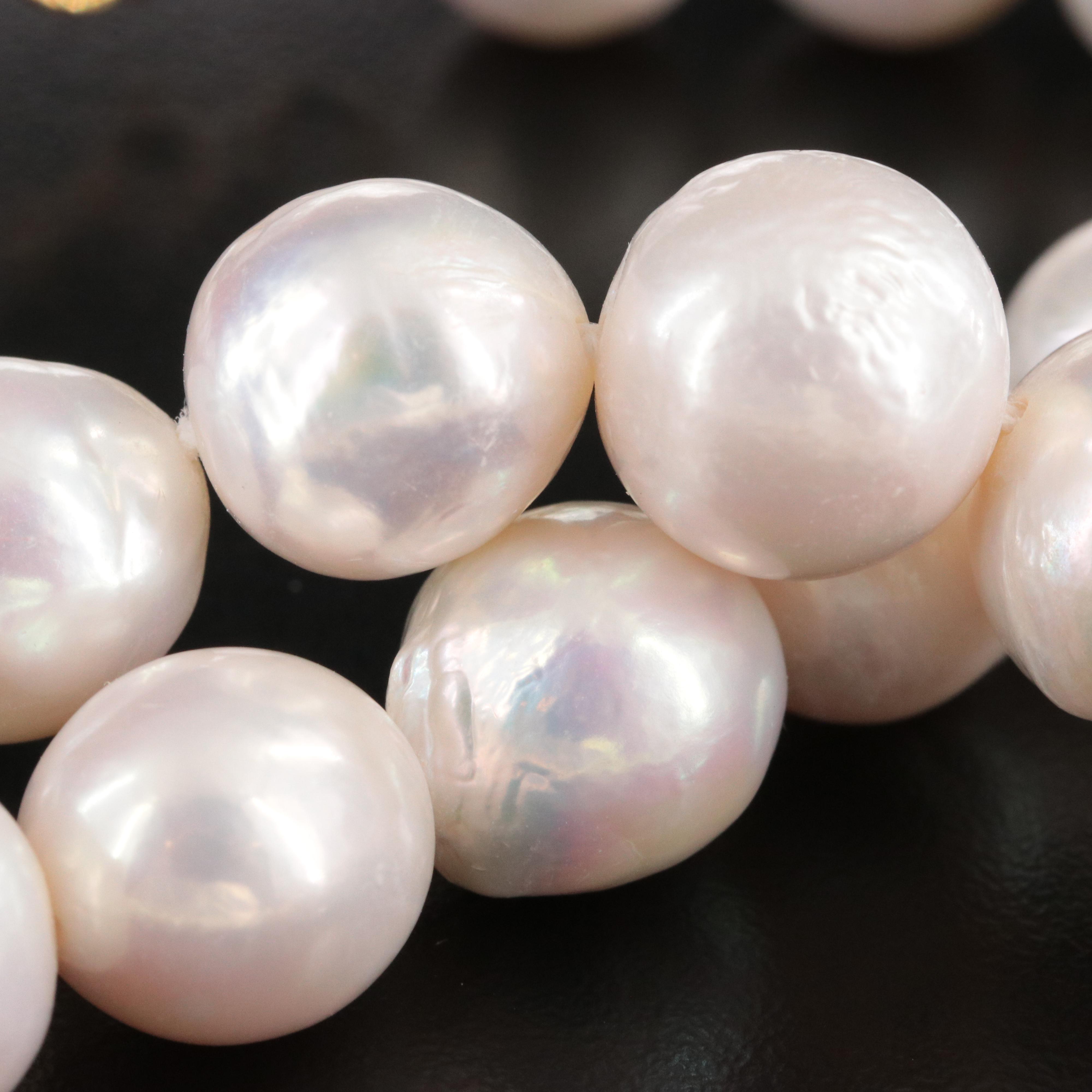 10.75 – 12.75 MM Pearl Necklace with 14K Clasp