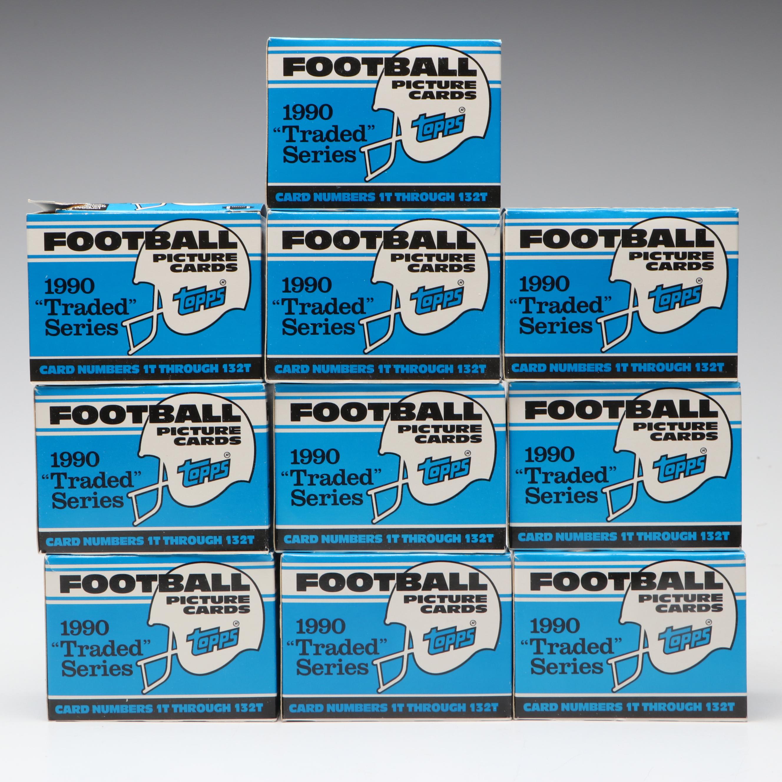 1990 Topps Traded Football Card Sets Featuring Emmitt Smith Rookies