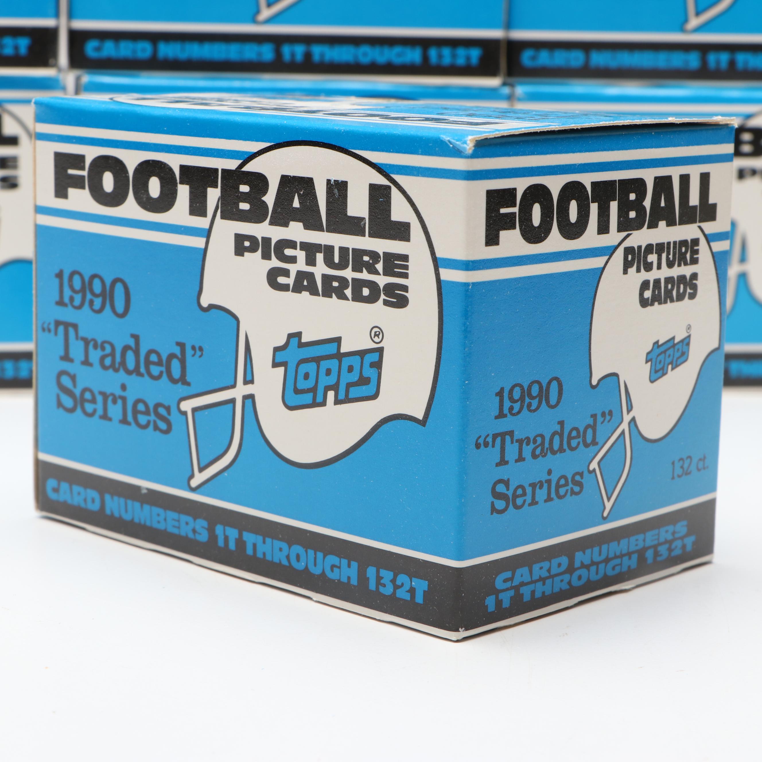 1990 Topps Traded Football Card Sets Featuring Emmitt Smith Rookies