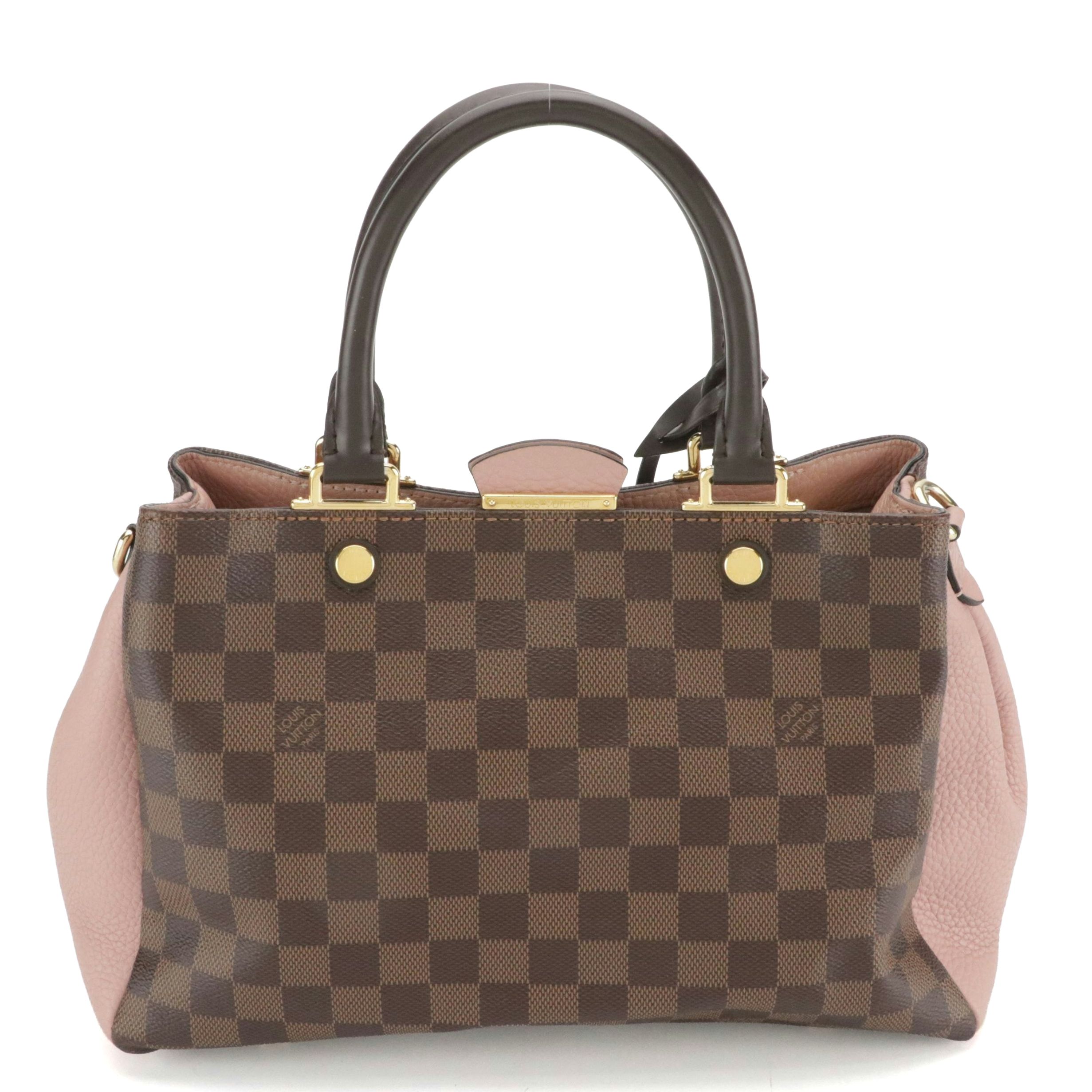 Louis Vuitton Brittany Bag in Damier Ebene Canvas and Magnolia Taurillon Leather