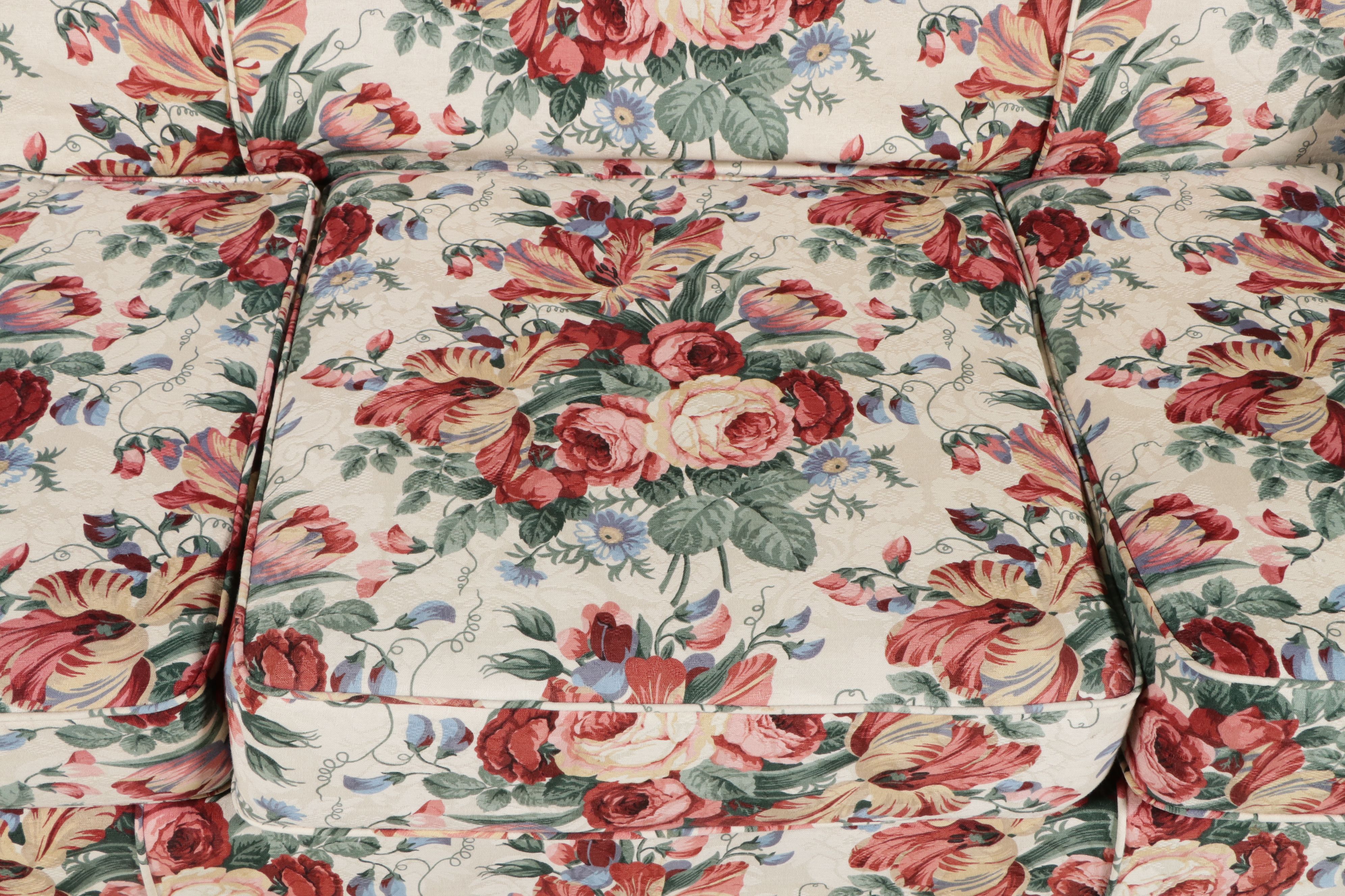 Chippendale Style Floral Slipcovered Camelback Sofa, 20th Century