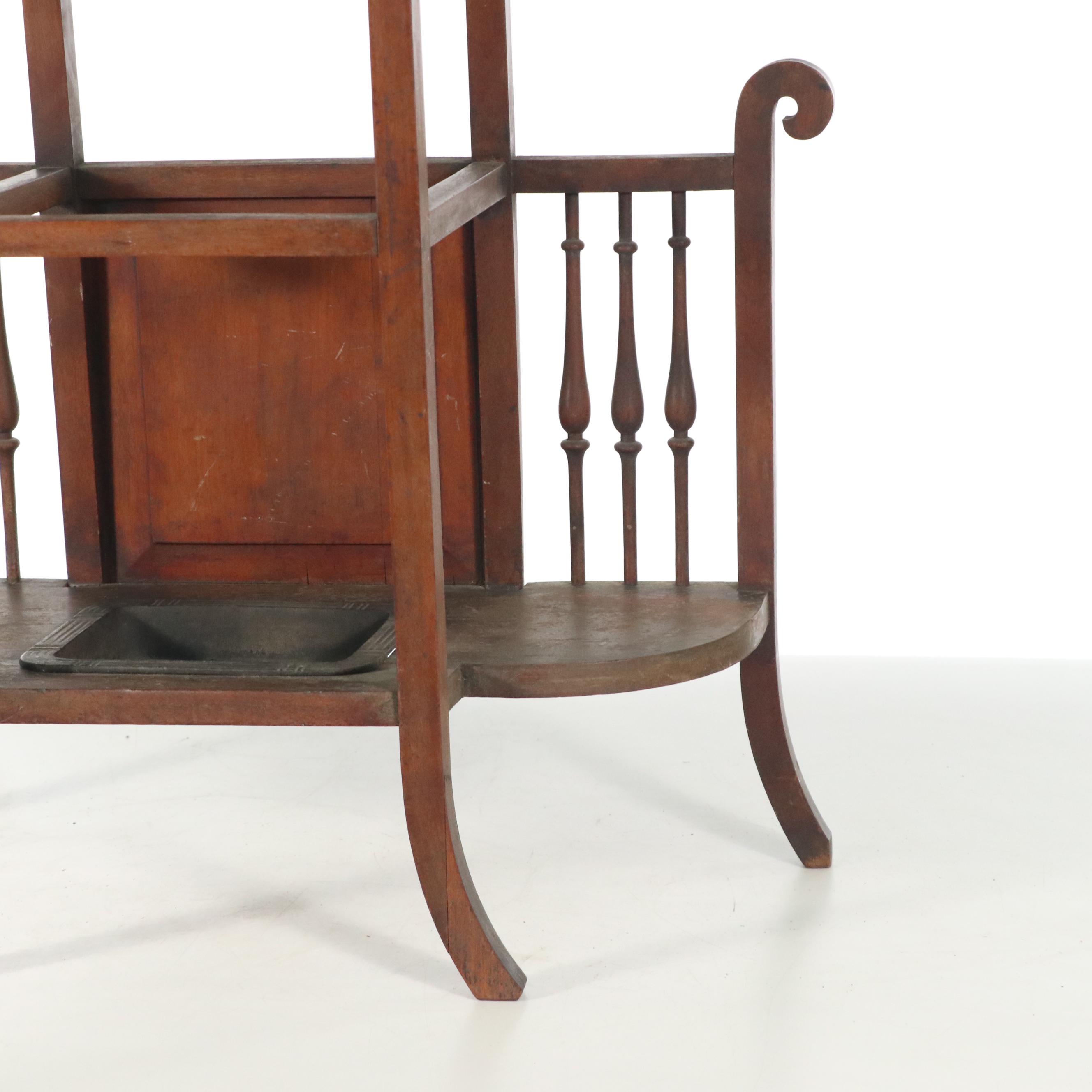 Aesthetic Movement Walnut Hall Stand, Late 19th Century