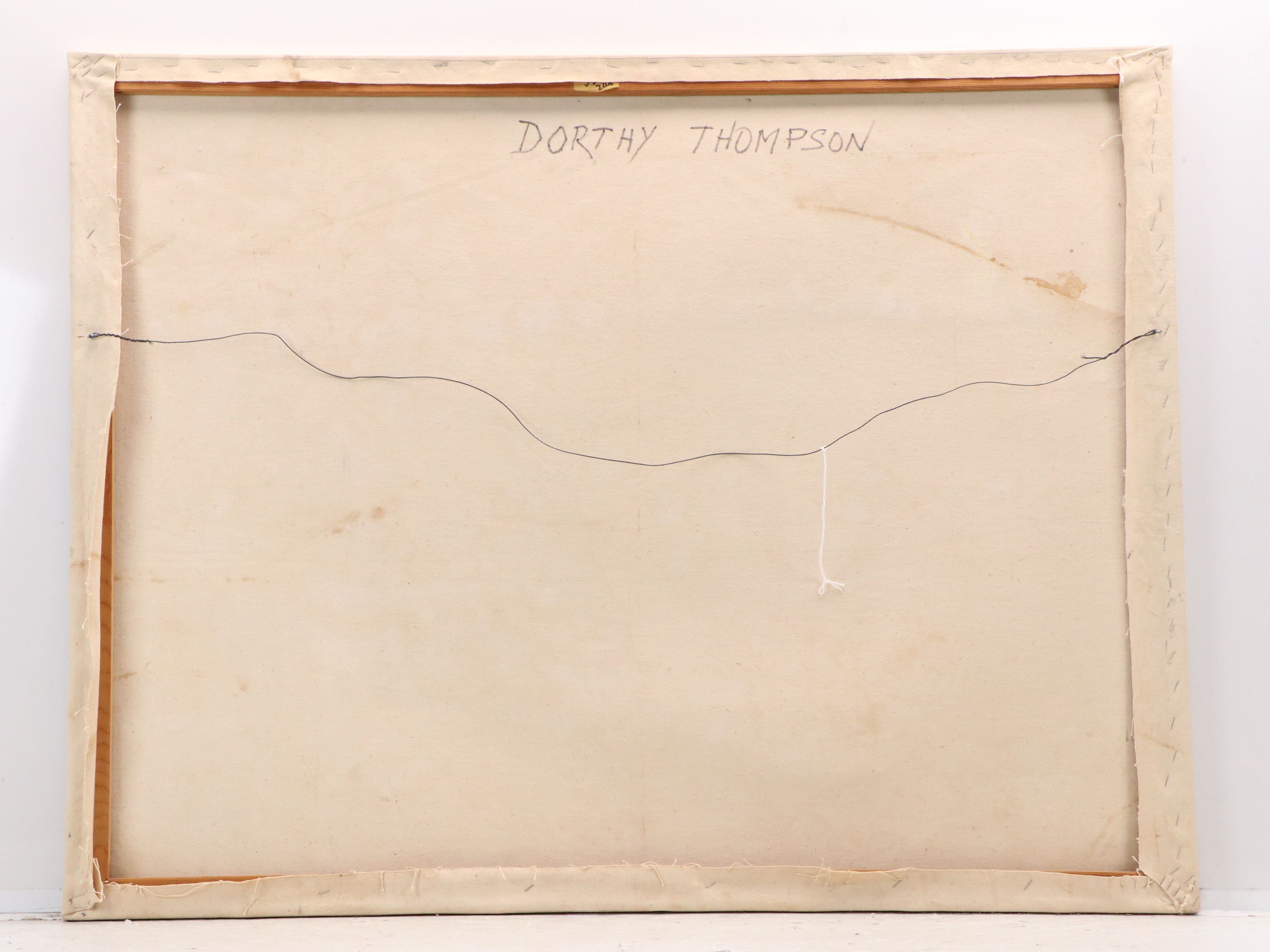 Dorothy Thompson Oil Painting of Outdoor Dining Scene, 20th Century