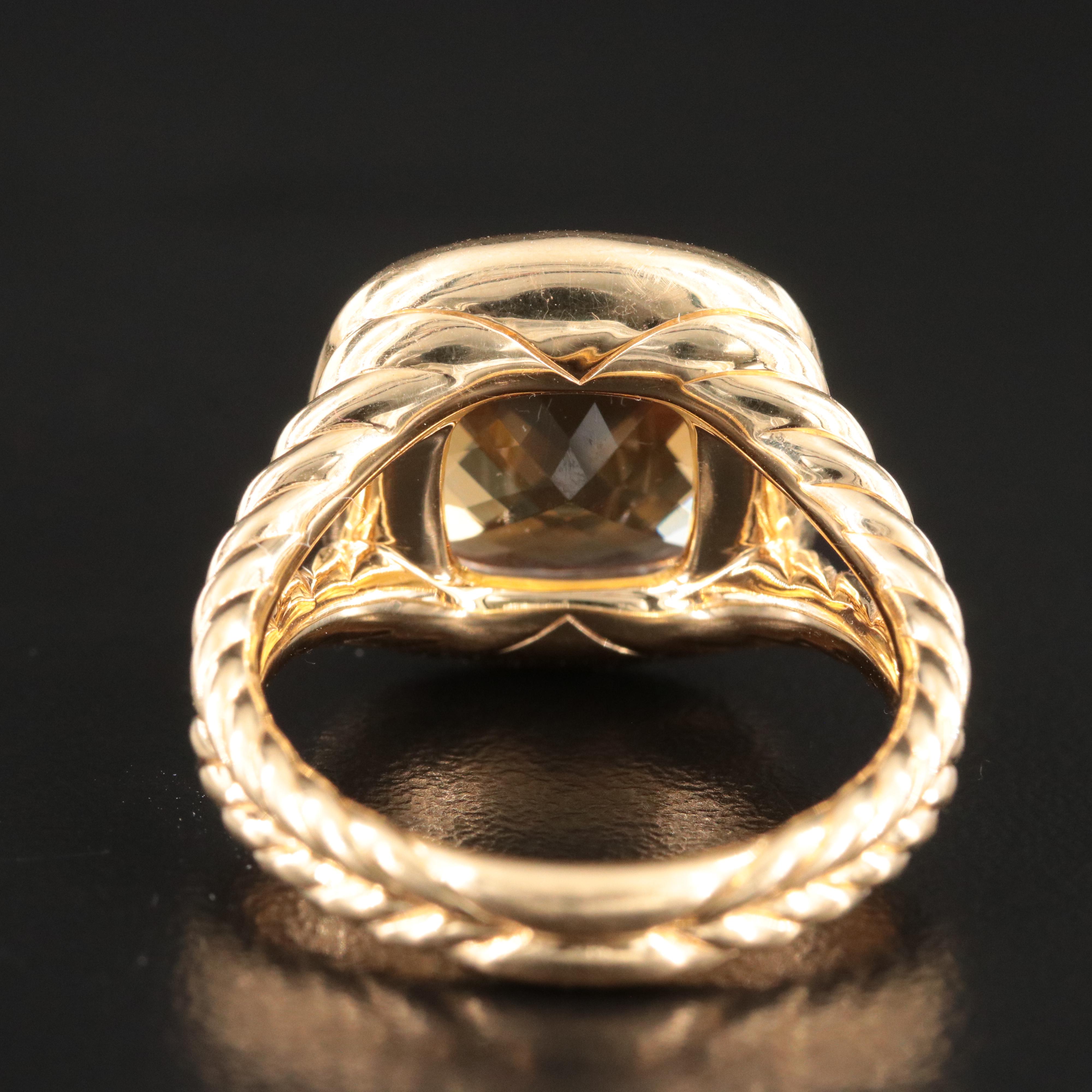 David Yurman Albion 18K Citrine and Diamond Ring