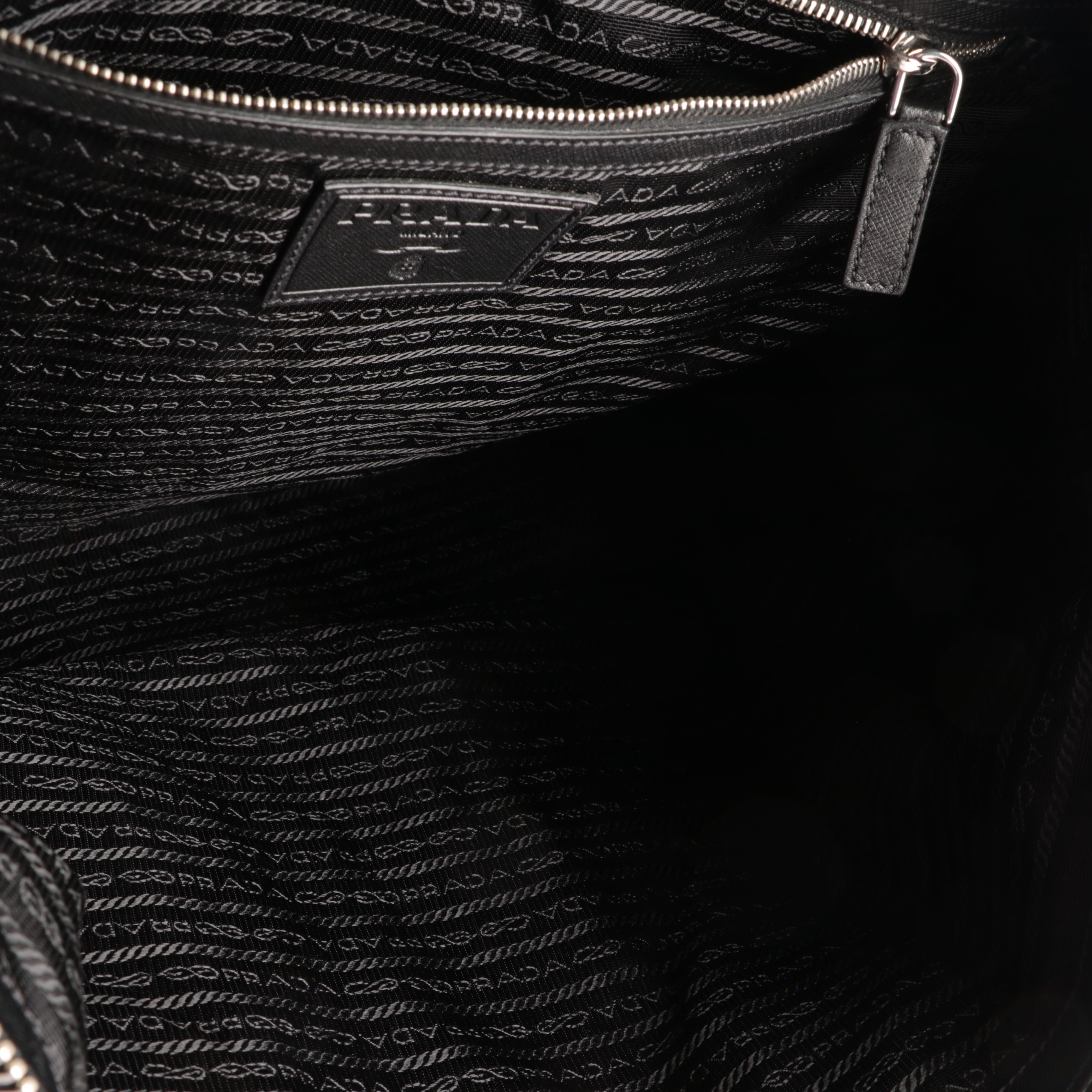 Prada Tote Bag in Black and Grey Saffiano Leather