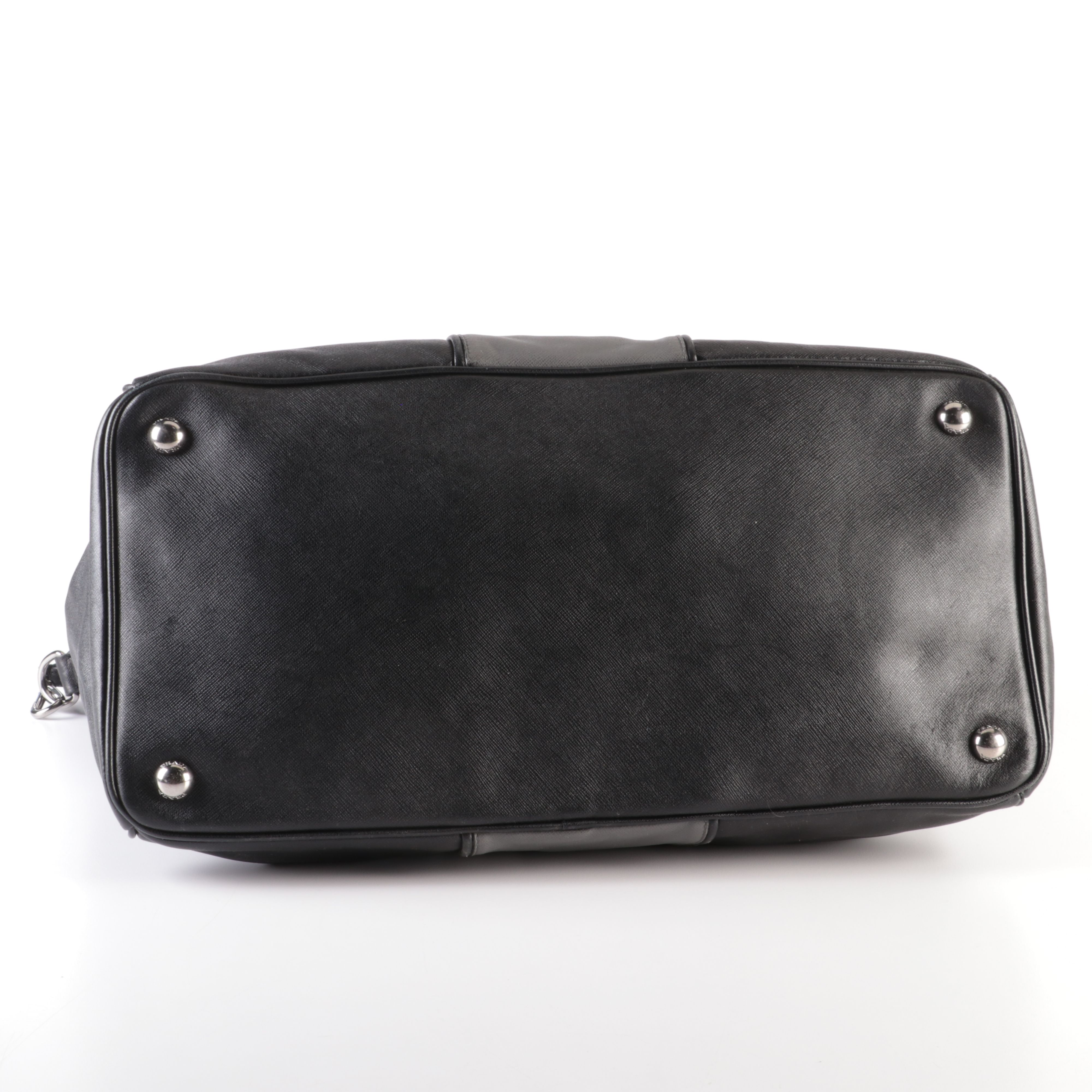 Prada Tote Bag in Black and Grey Saffiano Leather