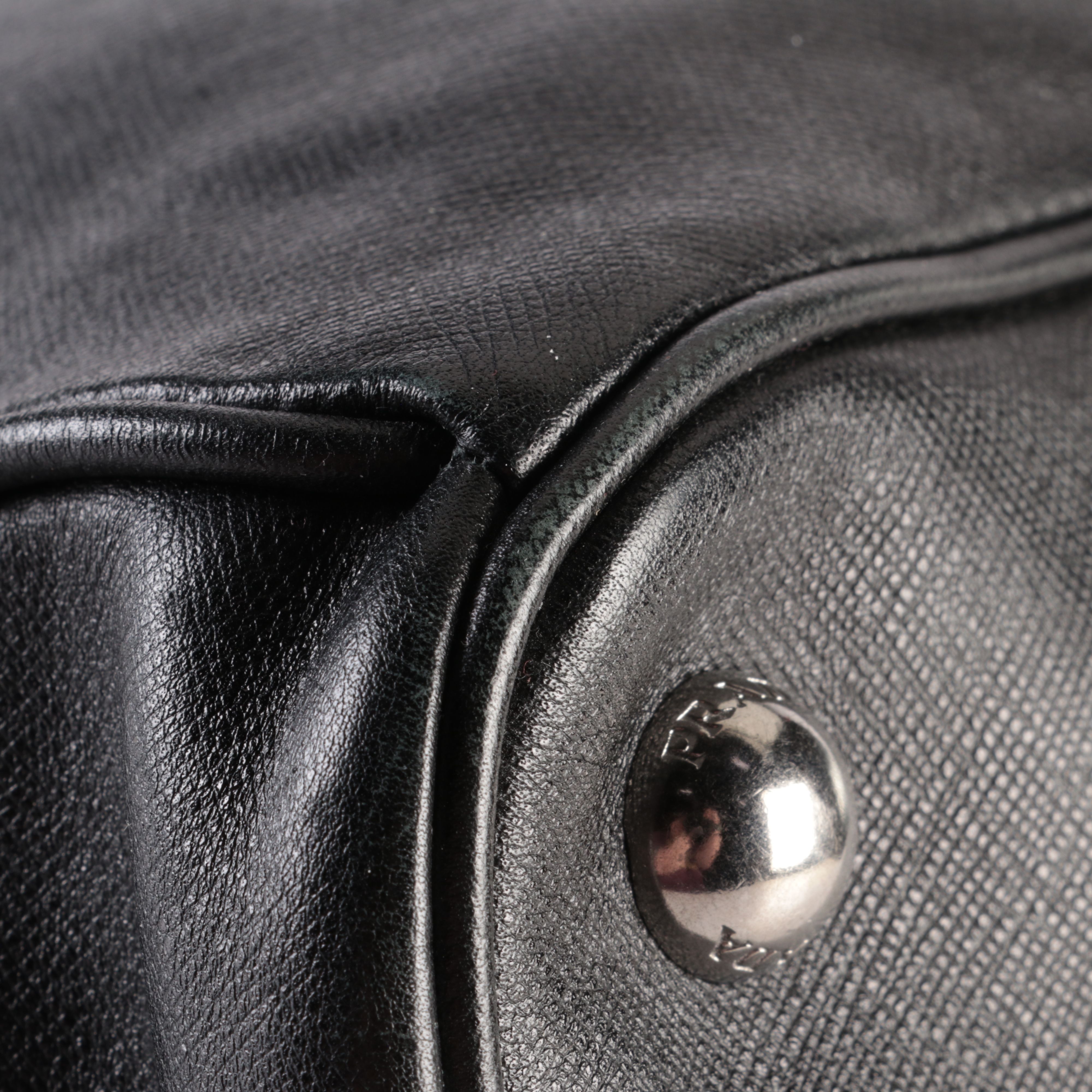 Prada Tote Bag in Black and Grey Saffiano Leather