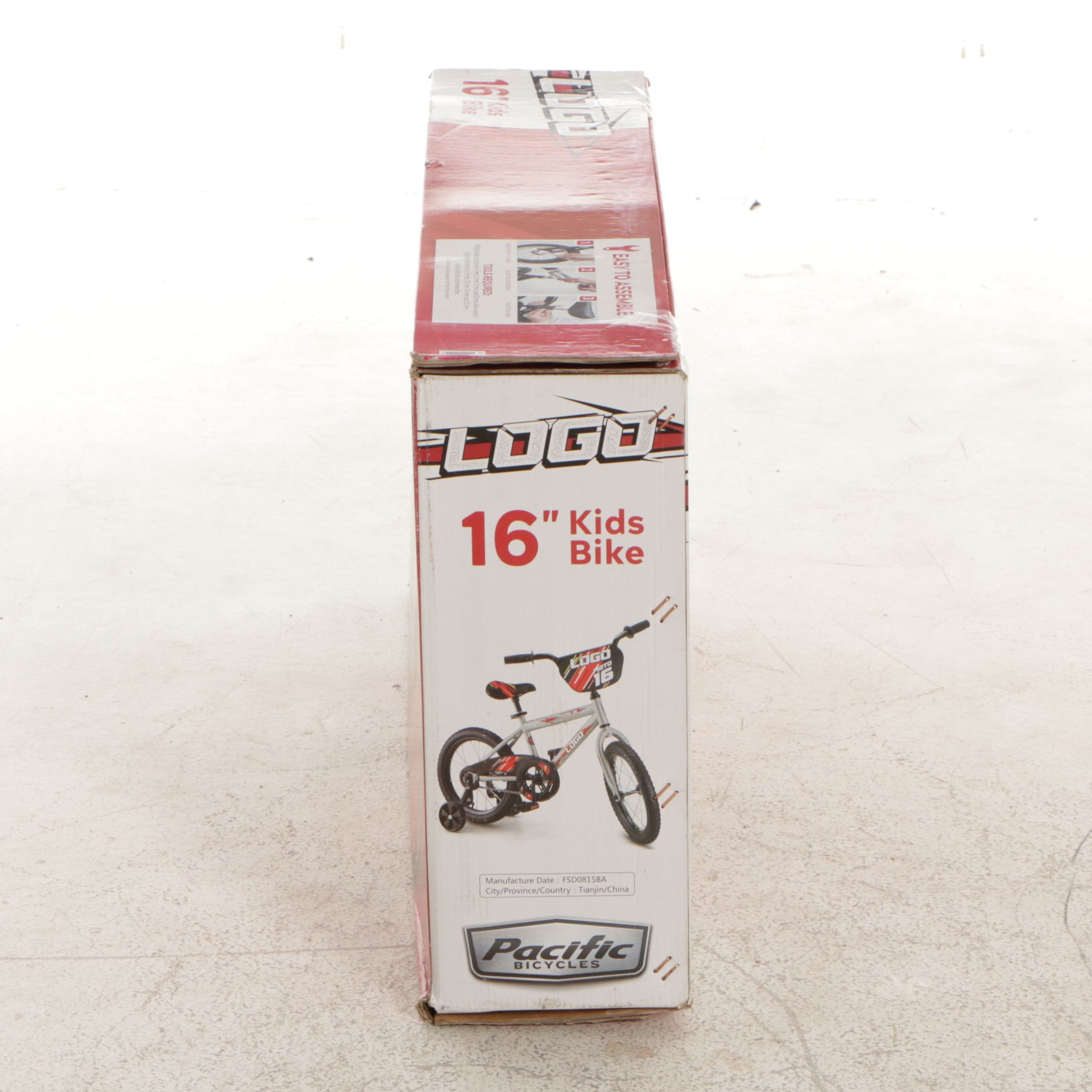 Pacific Bicycles Logo 16" Kid's Bicycle, Red/Gray